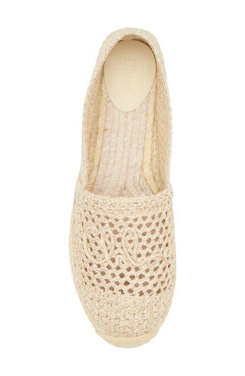 CHLOÉ Womens Chloe Isla Logo-embossed Crochet Espadrilles In Brown Product Image