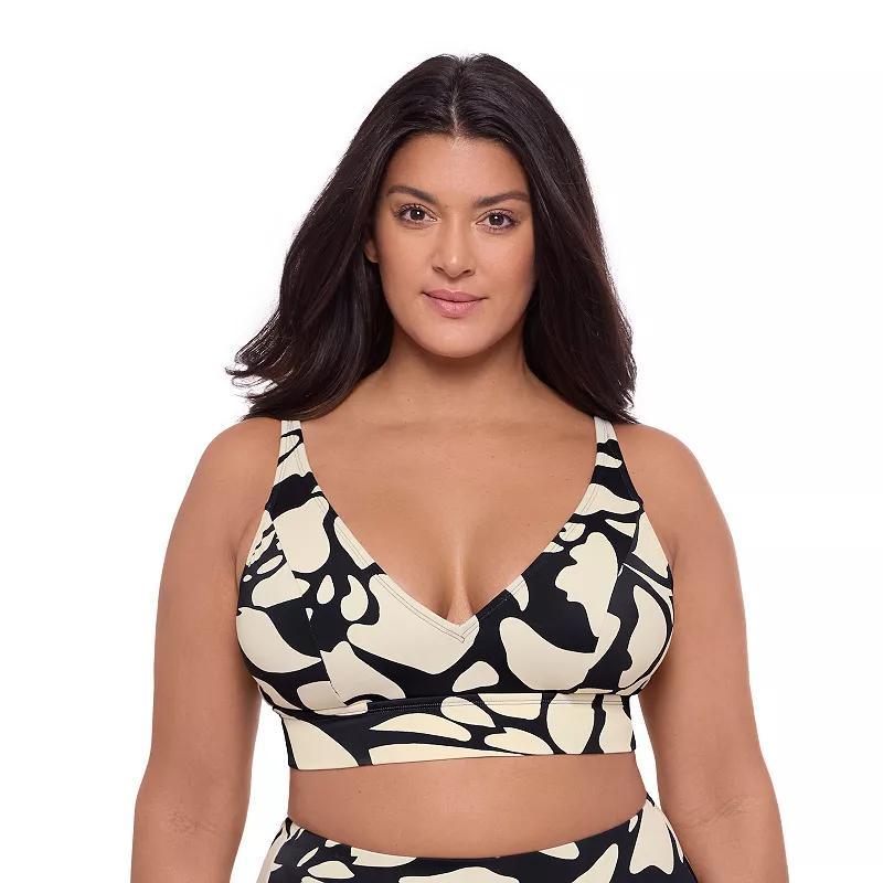 Womens S3 Swim Supportive Banded Plunge V-Neck Bralette Bikini Top, Womens Red Product Image