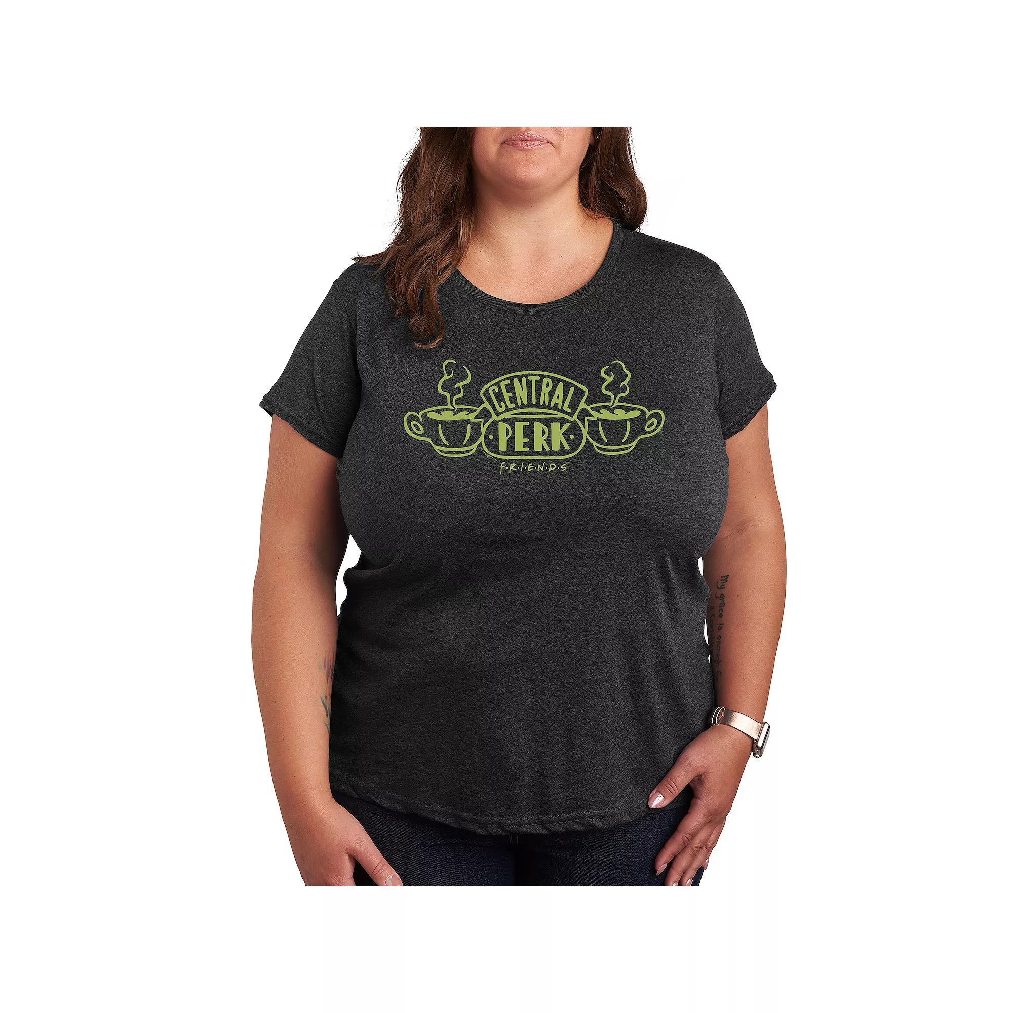 Plus Shamrock Hearts Line Art Graphic Tee, Womens Heather Grey Product Image
