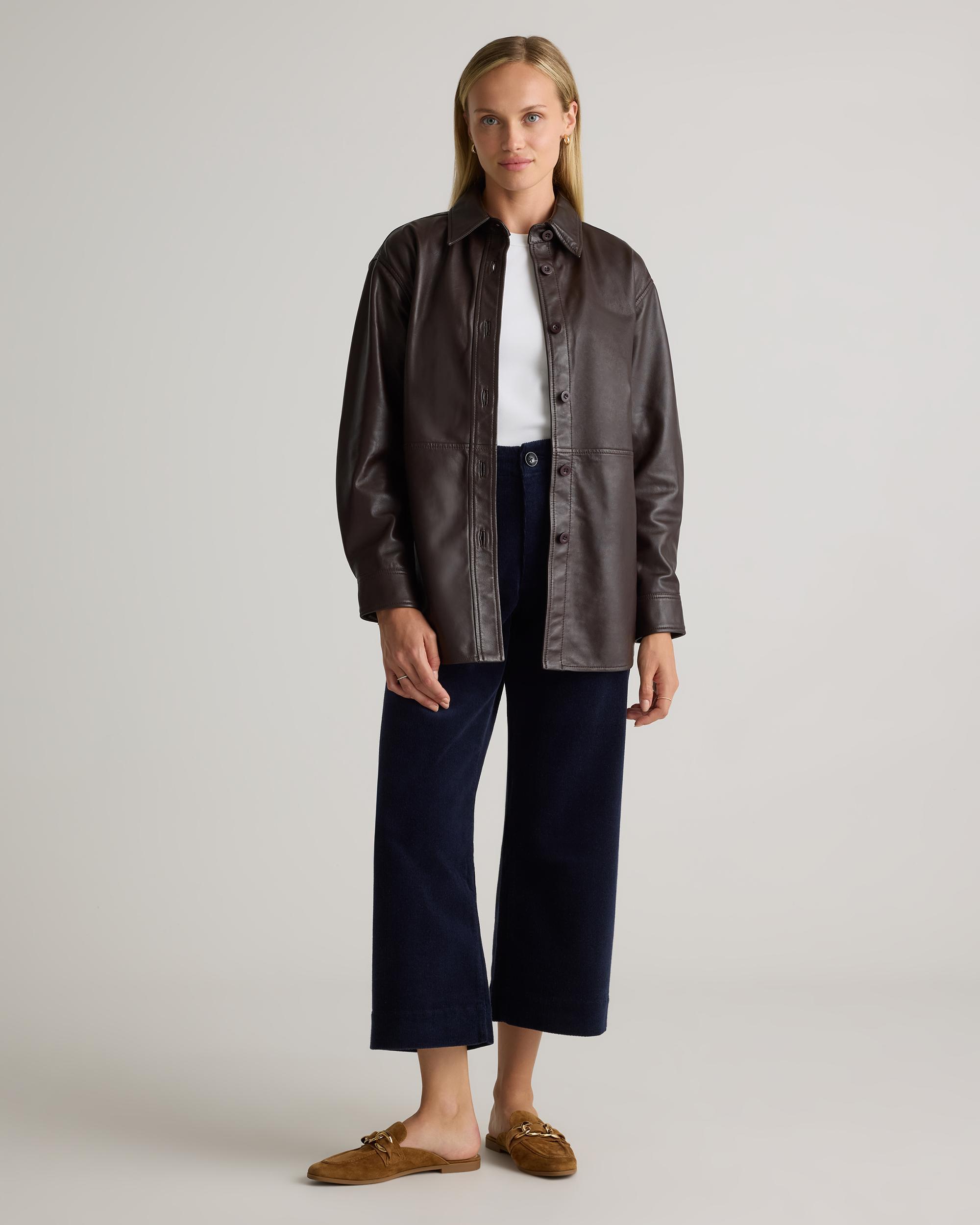 Quince | Women's Shirt Jacket Size XS, Leather Product Image