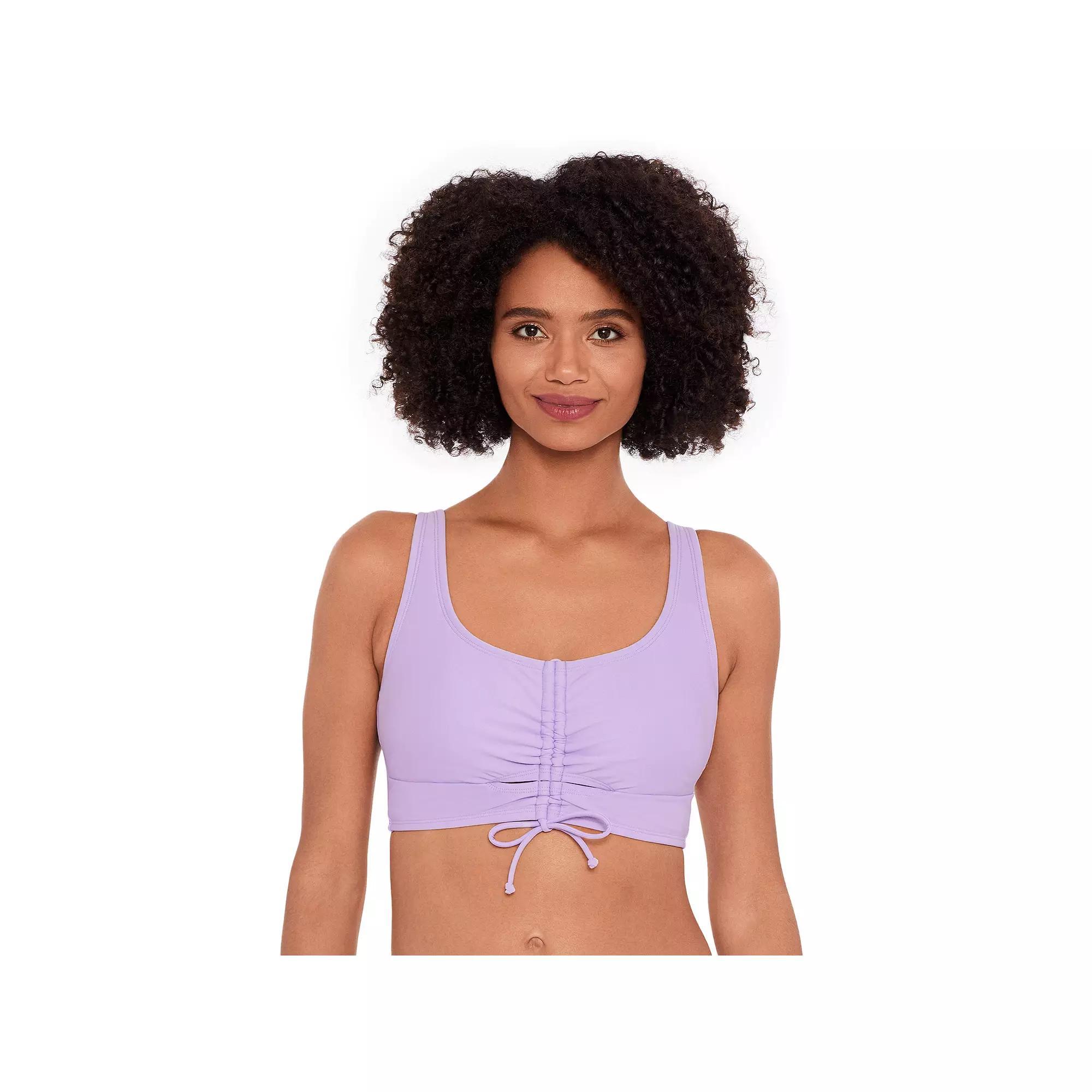 Women's Eco Beach Longline Scoopneck Tie Front Bikini Top, Size: Large, Kelpforest Product Image