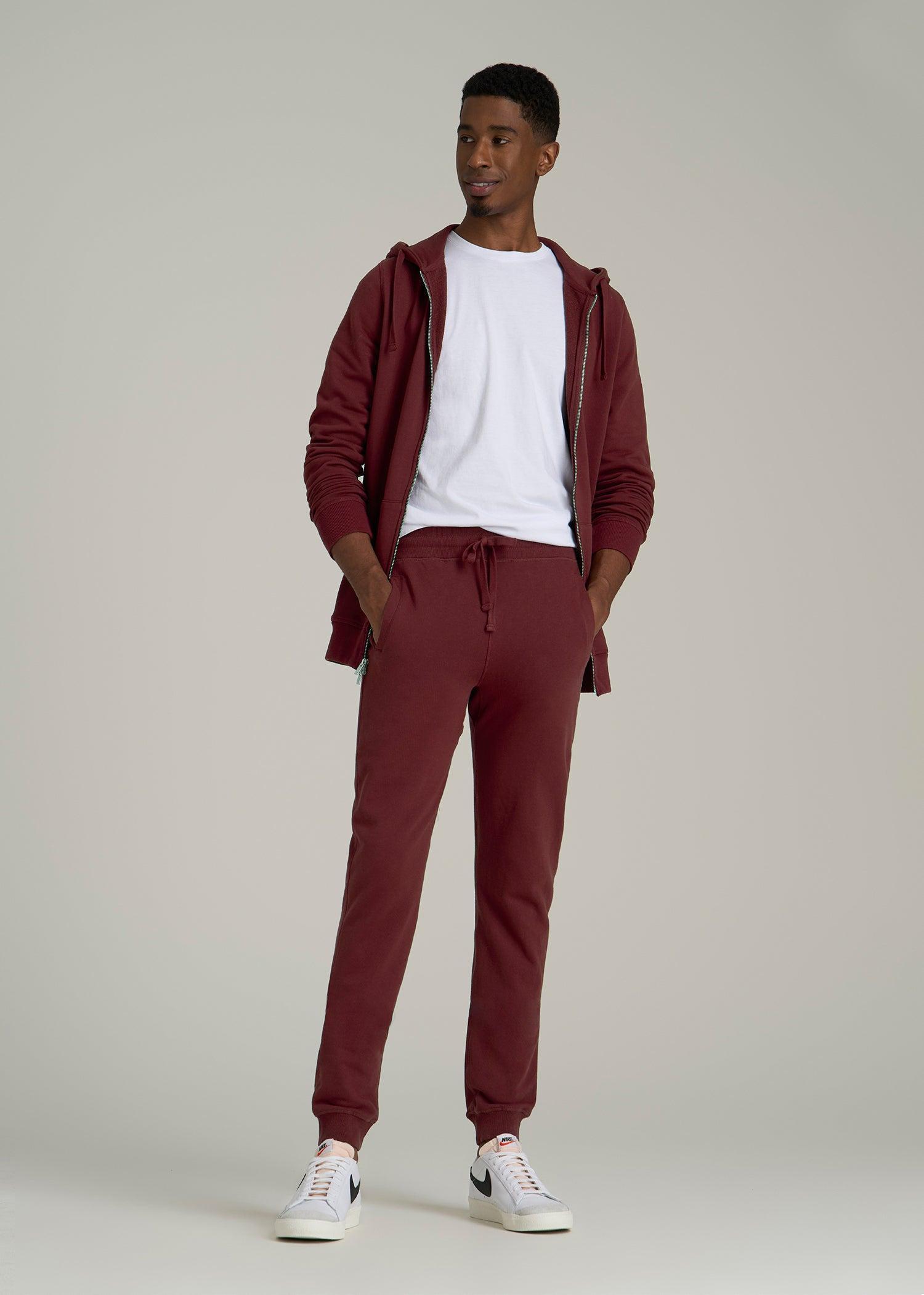Wearever 2.0 French Terry Joggers for Tall Men in Red Ochre Product Image