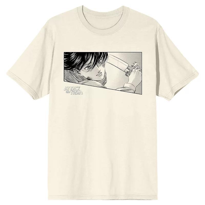 Men's Attack on Titan Levi Graphic Tee, Size: XXL, Beige Khaki Product Image