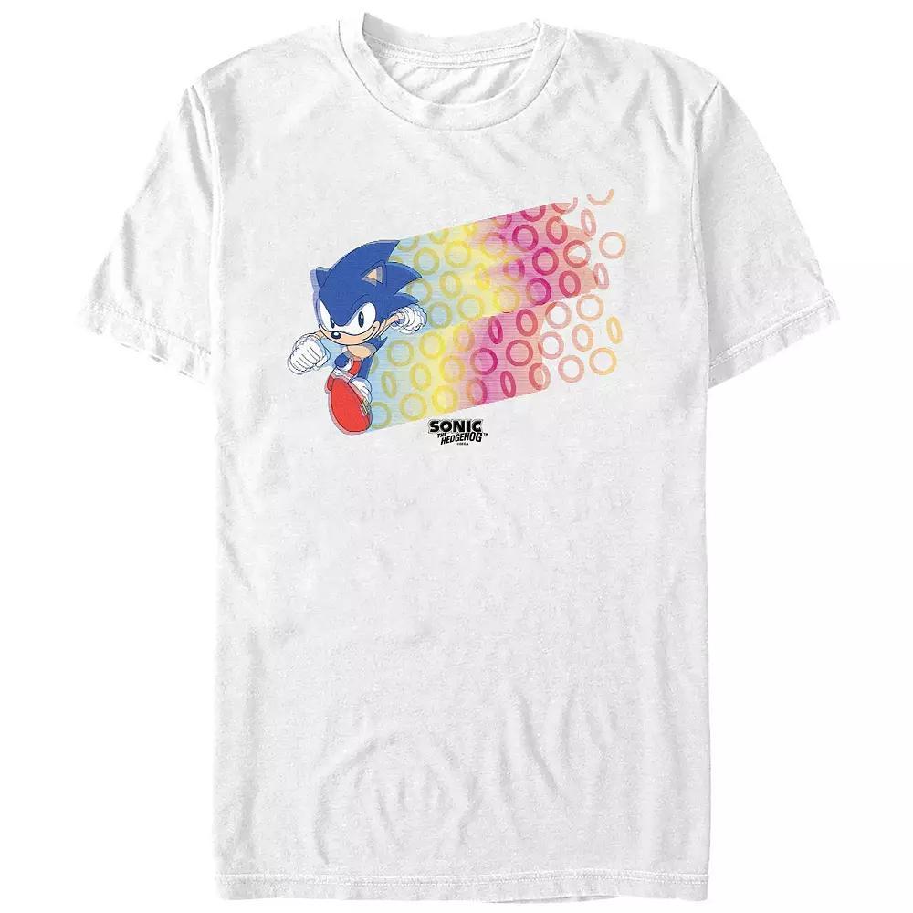 Men's Sonic The Hedgehog Ring Runner Graphic Tee, Size: 4XL Tall, White Product Image