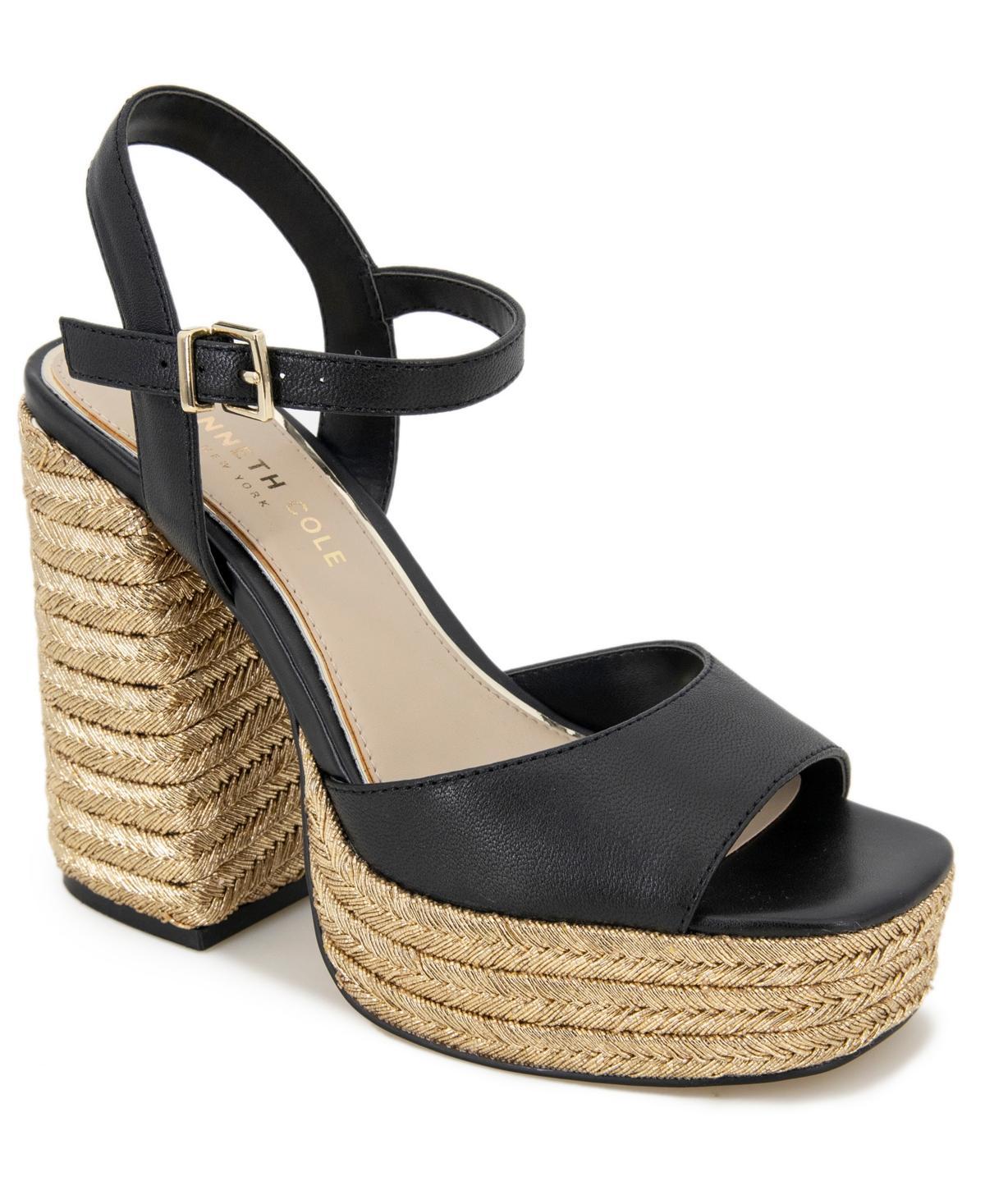 Kenneth Cole Womens Dolly Ankle Strap Espadrille Platform Sandals Product Image