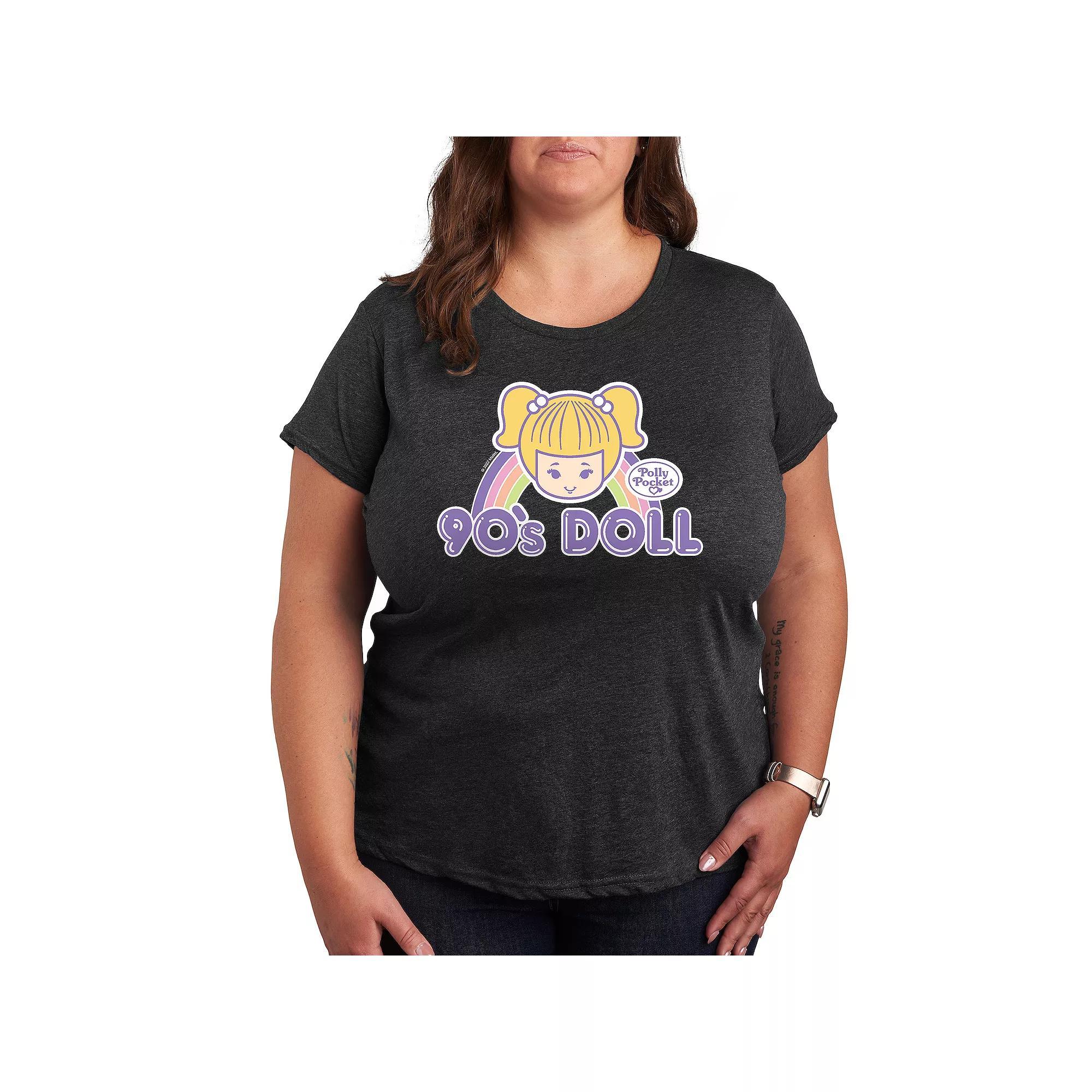 Plus Bunny Face With Flower Crown Graphic Tee, Womens Grey Royal Blue Product Image