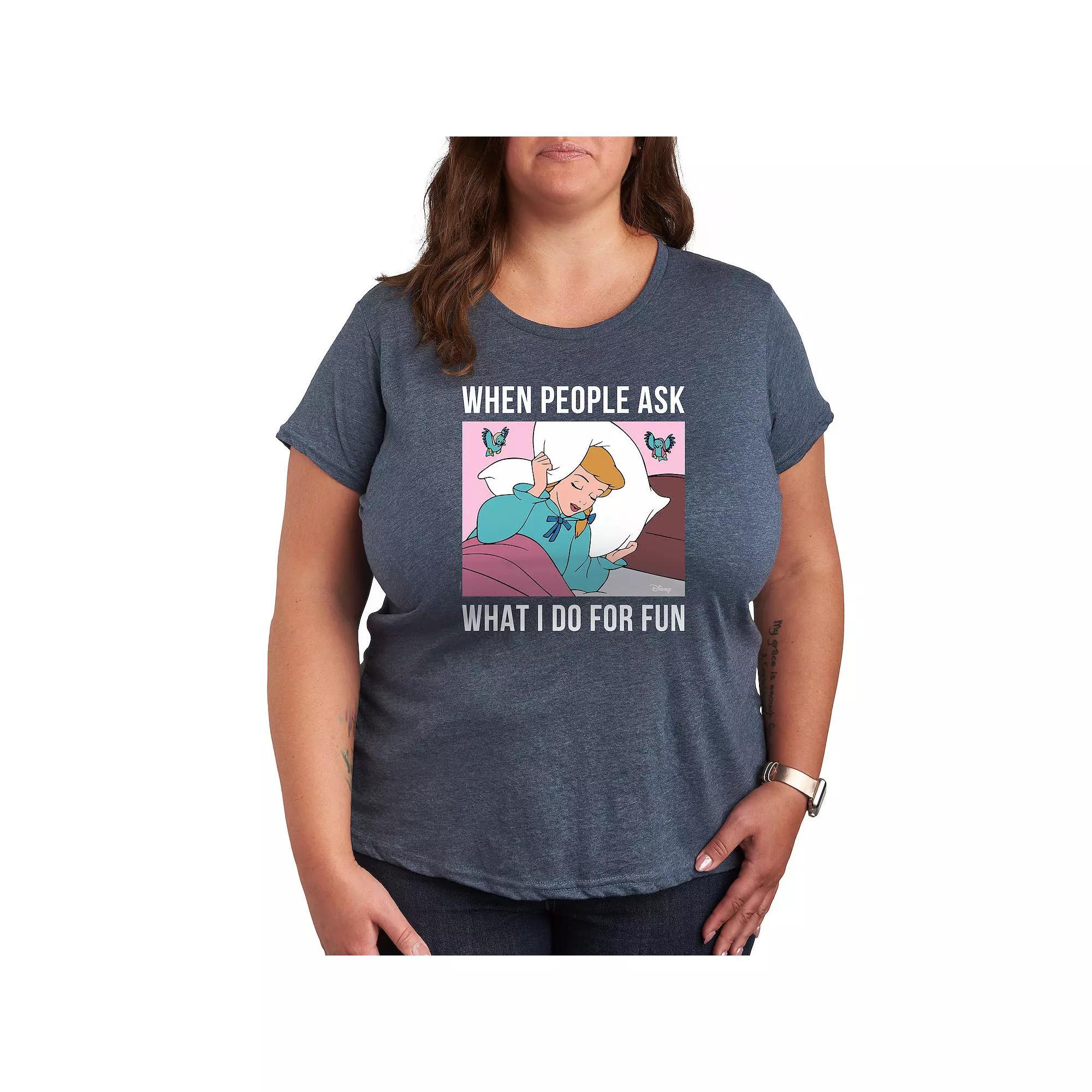 Disney Princess Plus Sleeping Fun Graphic Tee, Womens Product Image