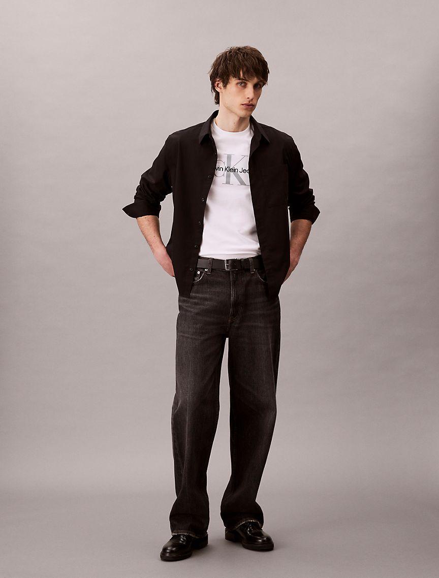 Cotton Poplin Relaxed Button-Down Shirt  Product Image