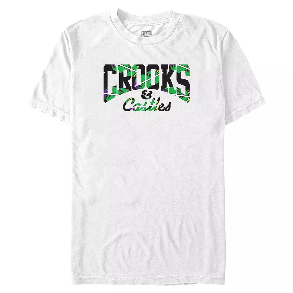 Men's Crooks & Castles Black Tropical Print  Graphic T-Shirt in White at Nordstrom, Size 3X Big Product Image