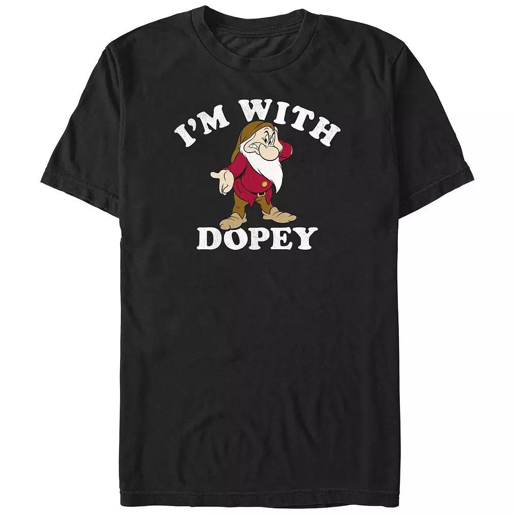 Big & Tall Snow White And The Seven Dwarfs I'm With Dopey Graphic Tee, Men's, Size: 3XB, Black Product Image
