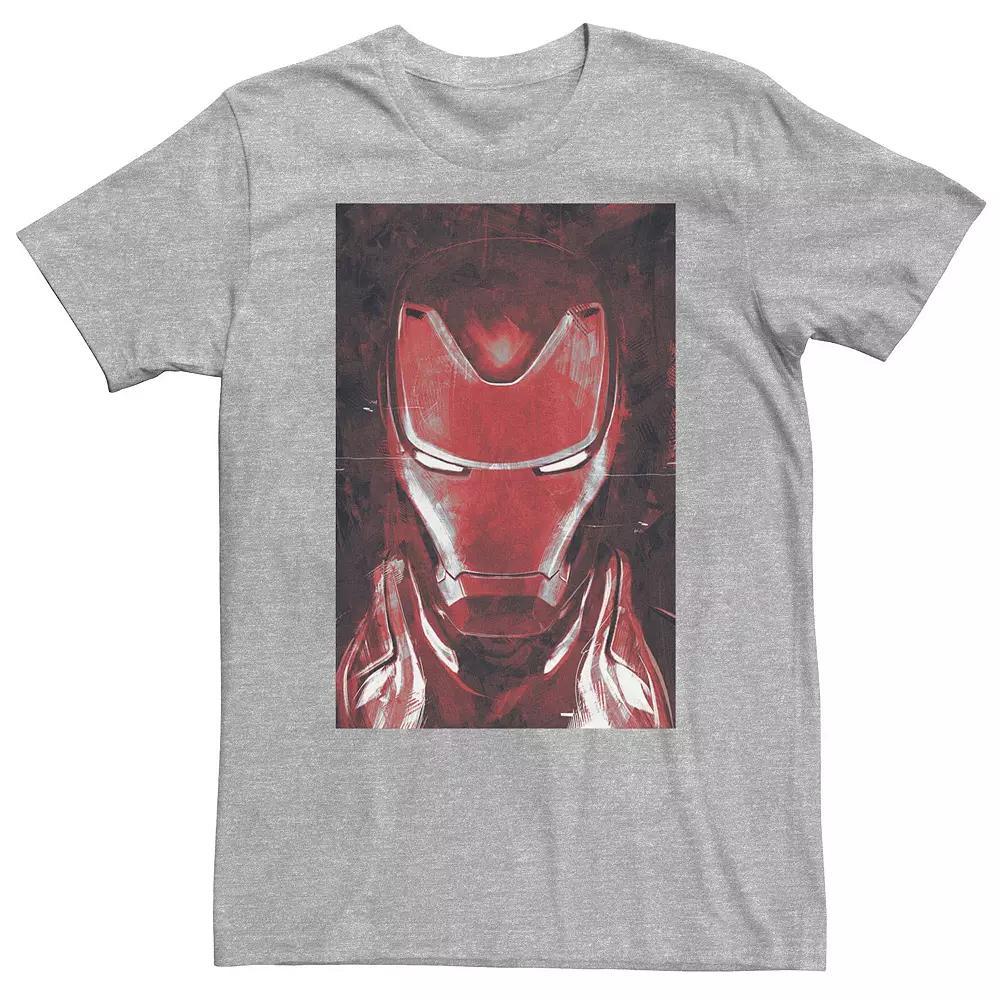Big & Tall Marvel Avengers Endgame Red Iron Man Portrait Tee, Men's, Size: XXL Tall, Athletic Grey Product Image
