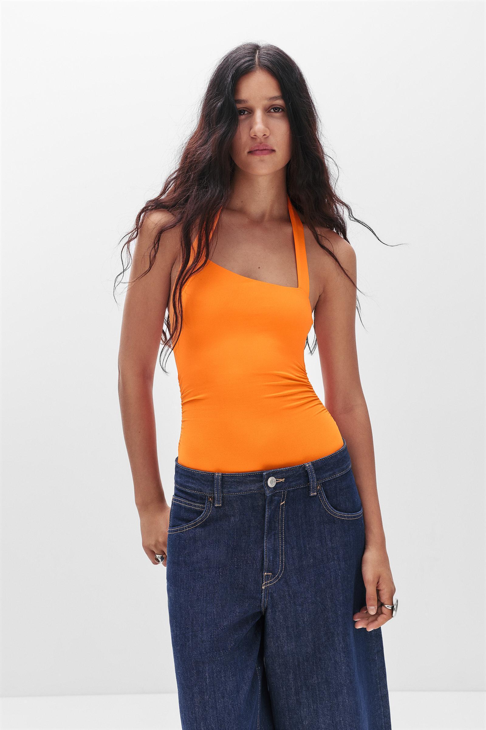 Asymmetric polyamide bodysuit Product Image