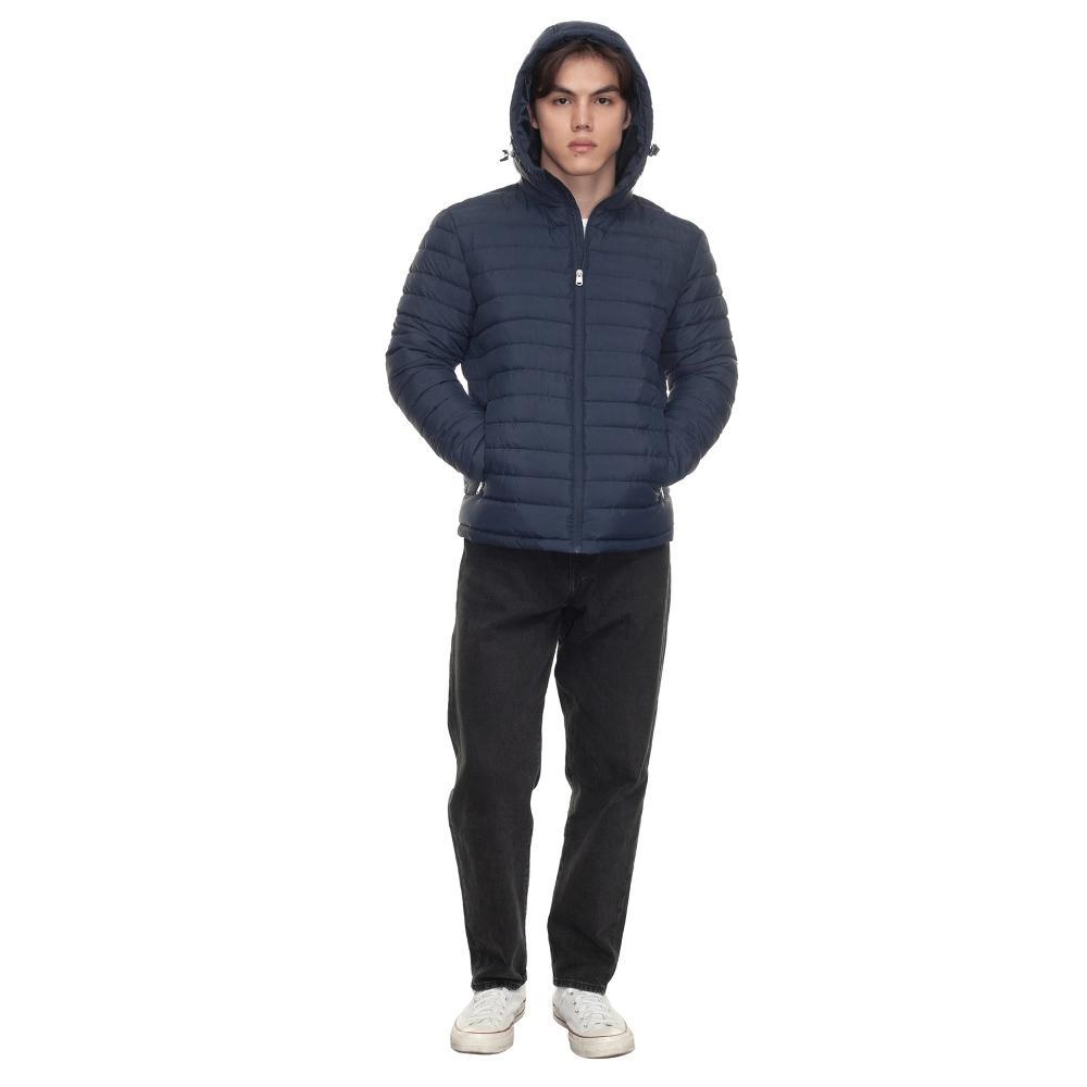 Rokka&Rolla Men's Midweight Puffer Jacket Hooded Coat-Navy, size Medium Product Image