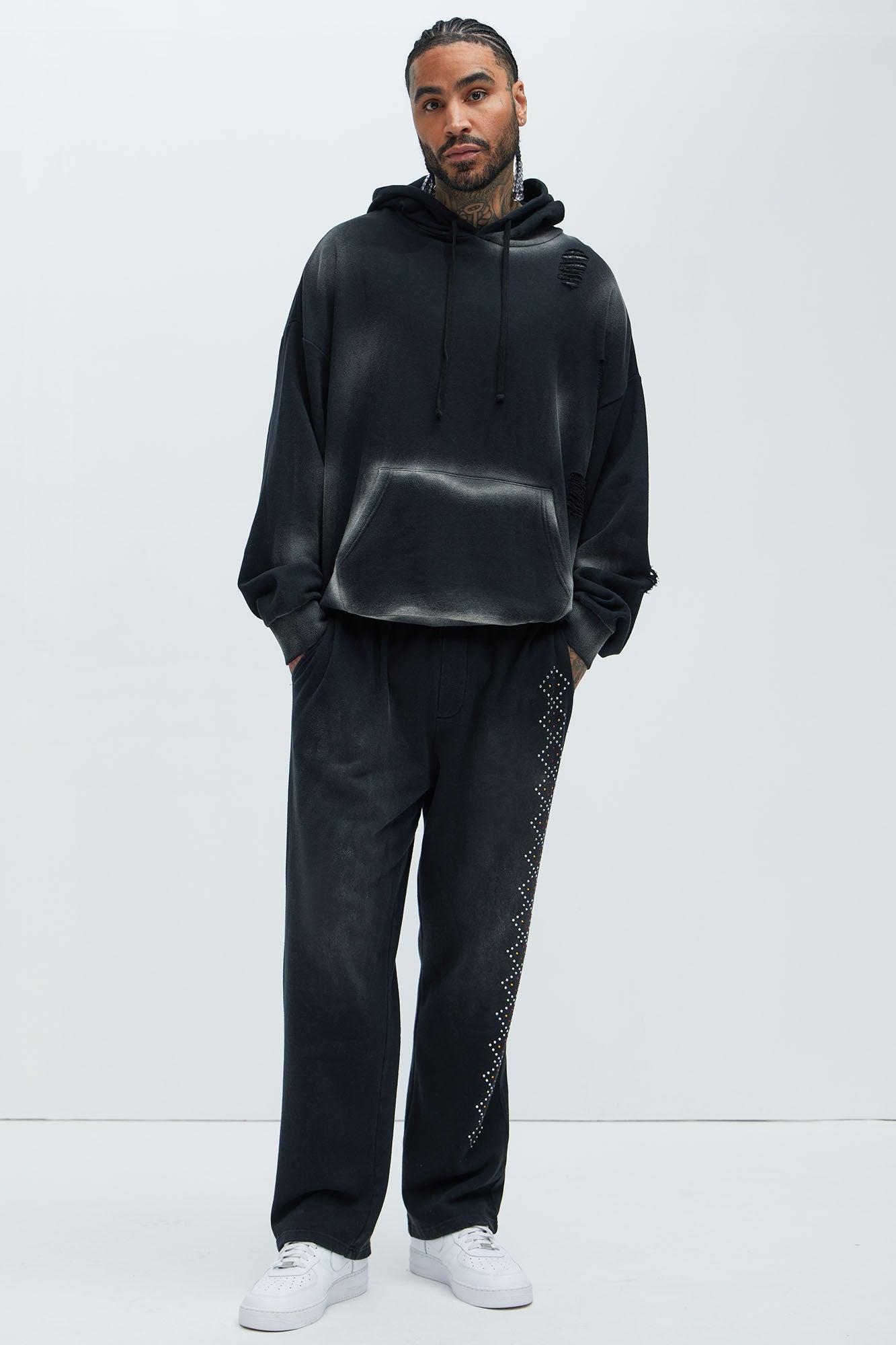 Tyson Brushed Oversized Hoodie - Black Wash Product Image