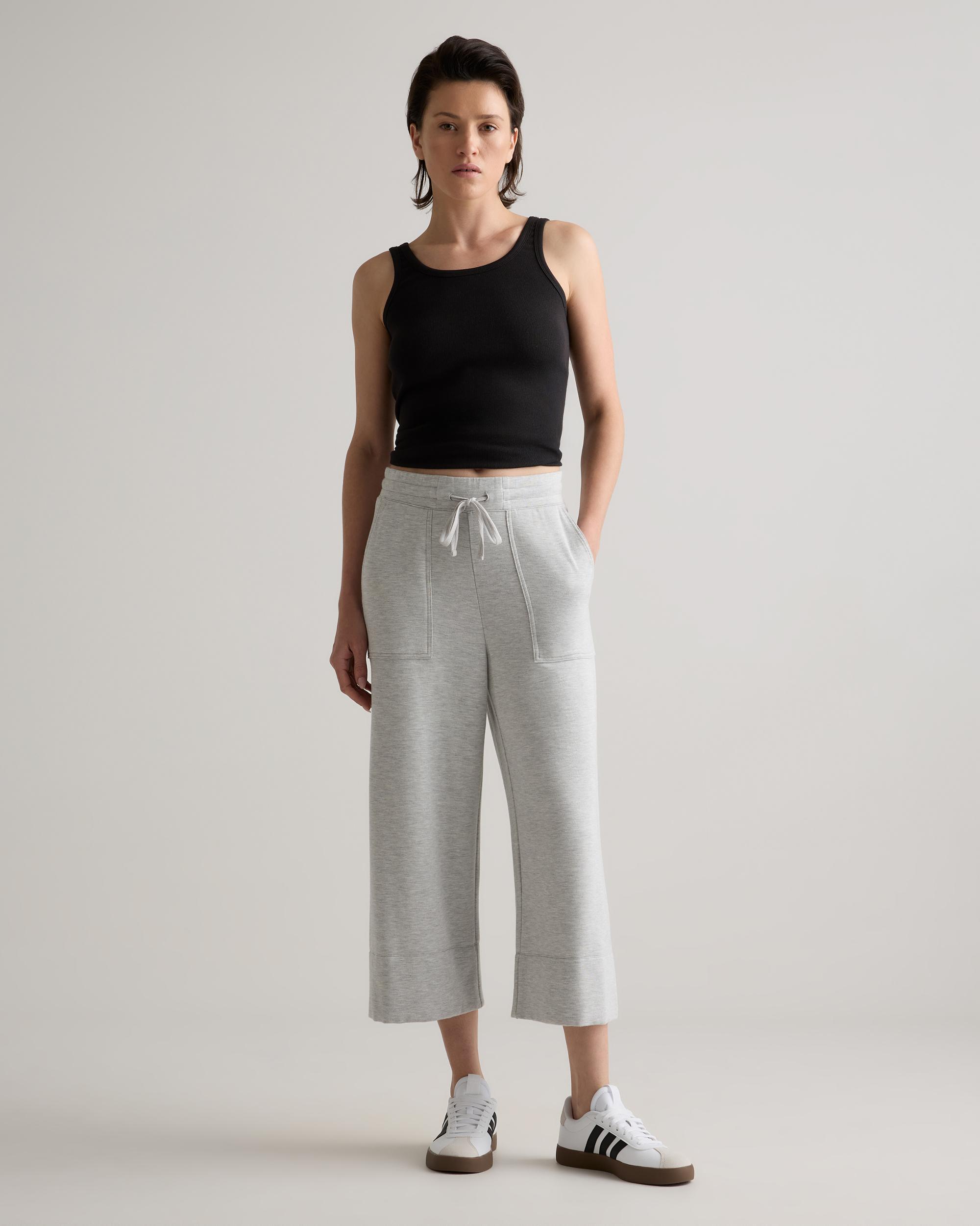 Quince | Women's Wide Leg Fleece SweatPantss Supersoft Fleece Lounge Pants Capri, Lenzing Modal Product Image