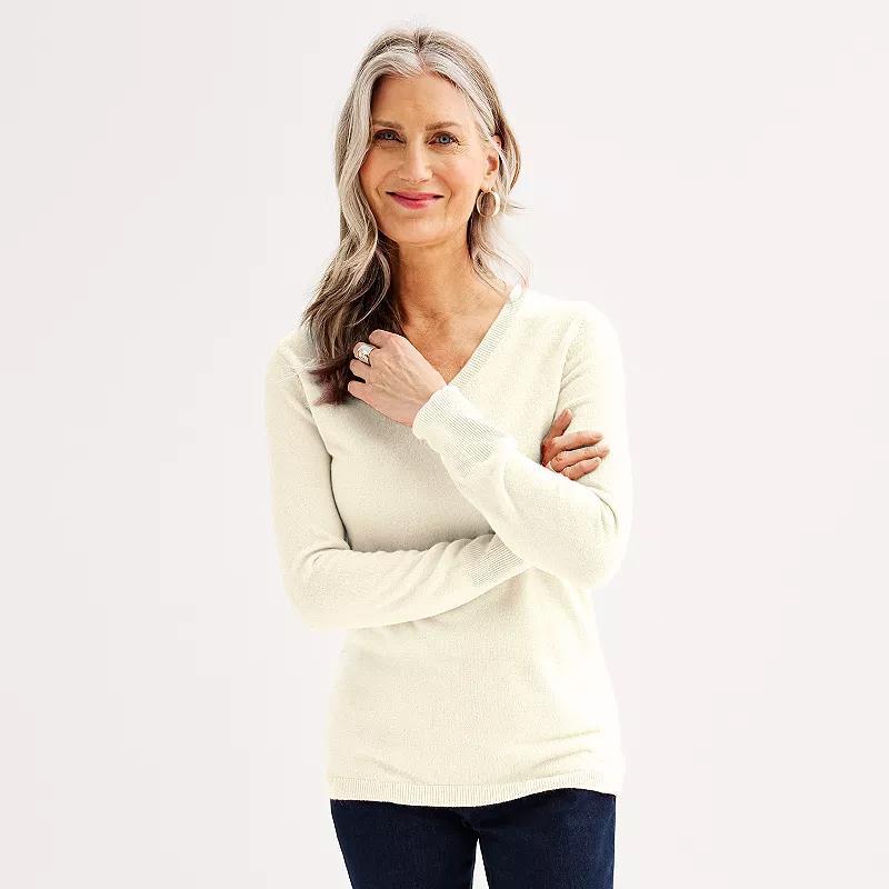 Womens Croft & Barrow The Extra Soft V-Neck Sweater Demure Purple Product Image