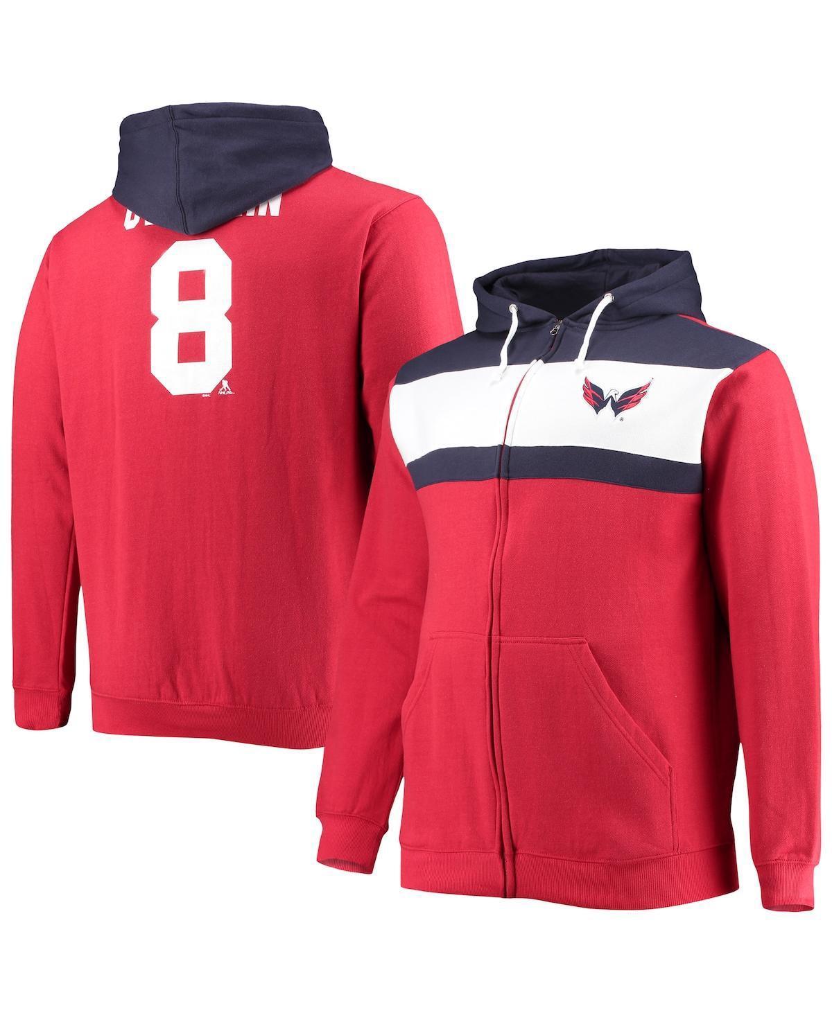 Men's Profile Alexander Ovechkin Red Washington Capitals Big & Tall Colorblock Full-Zip Hoodie, Size: 2XB Product Image