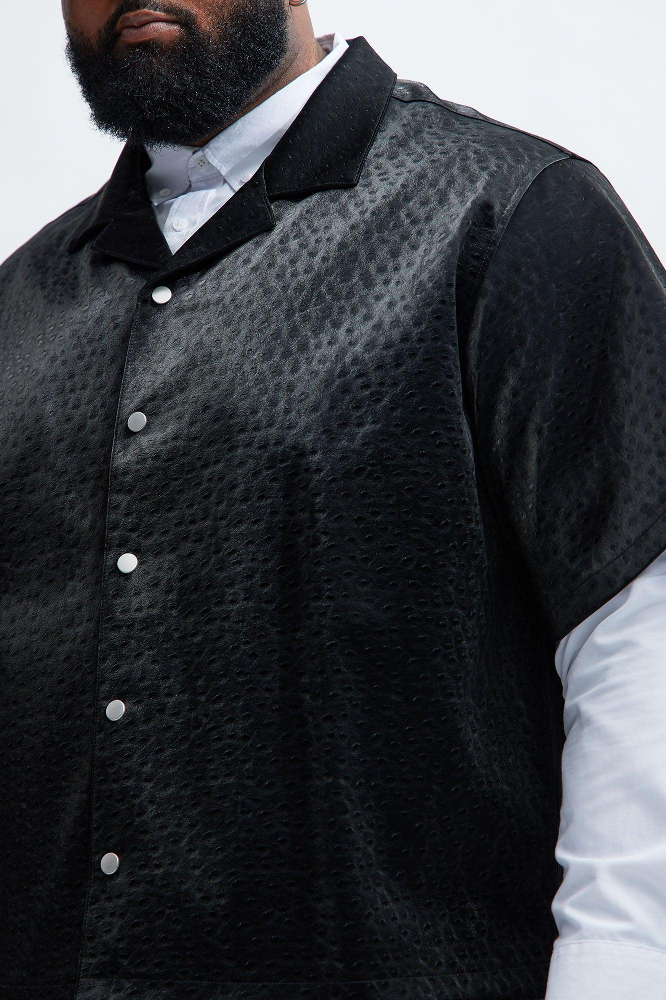 Caicos Faux Leather Shirt - Black Product Image