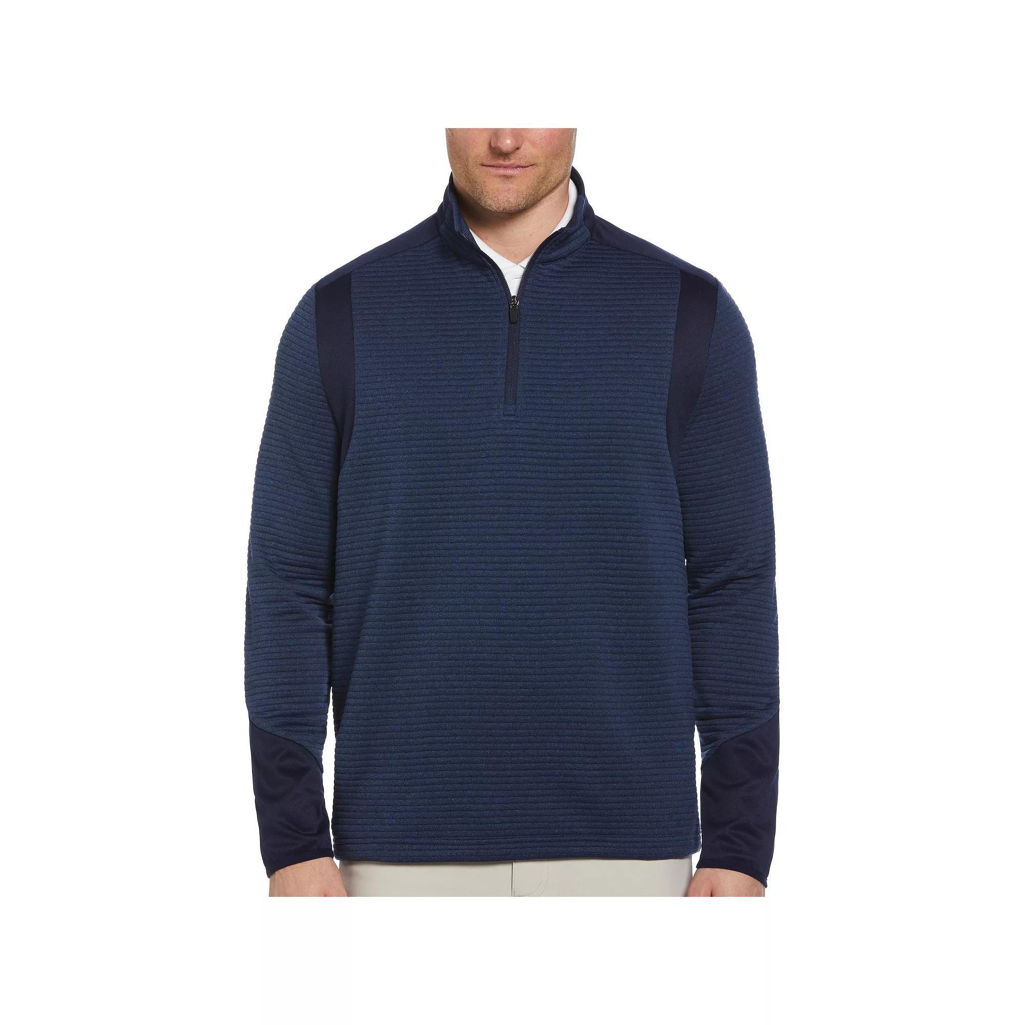 Mens Grand Slam Ottoman Quarter-Zip Golf Jacket Black Product Image