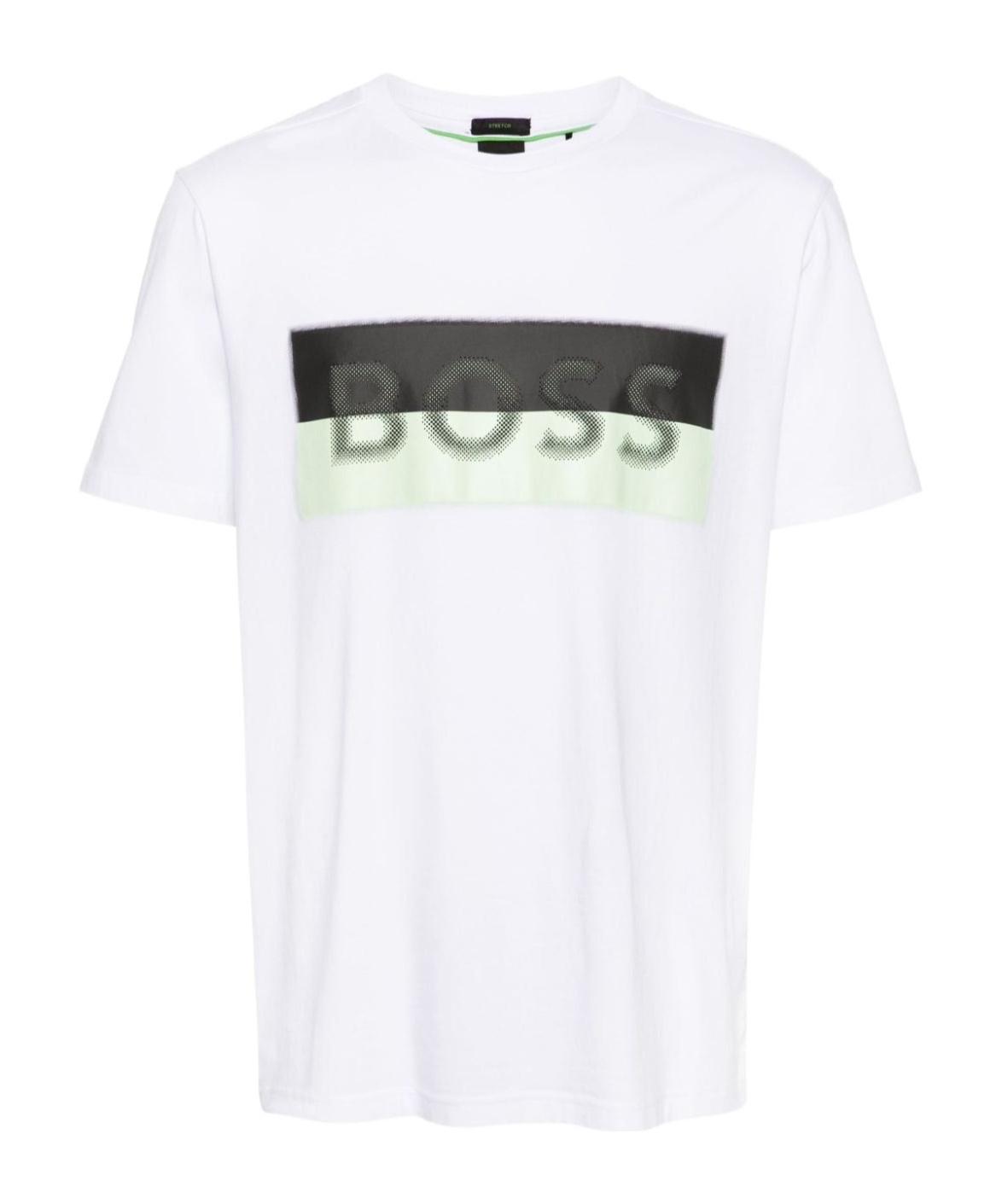 HUGO BOSS Logo-appliqué Short-sleeve T-shirt In White Product Image