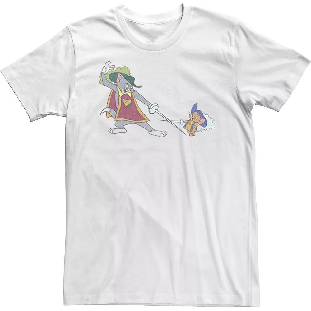 Men's Tom & Jerry En Guarde Group Shot Tee, Size: Large, White Product Image