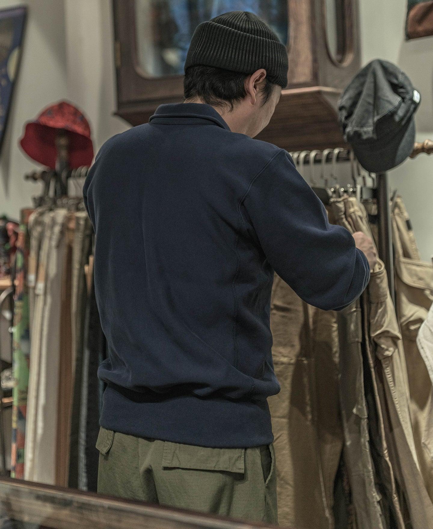 1950s USAFA Reverse Weave Half-Zip Sweatshirt - Navy Product Image