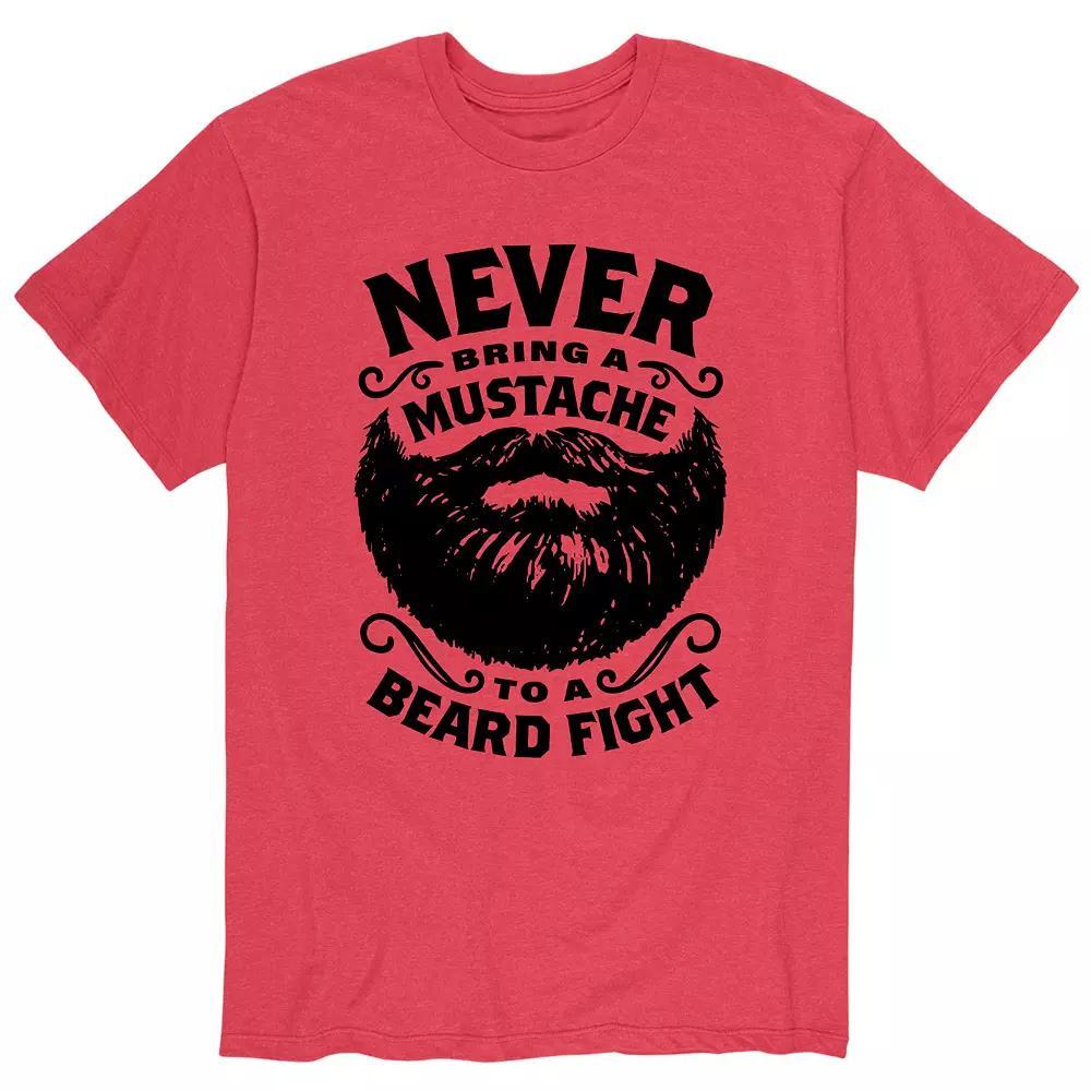 Men's Mustache To Beard Fight Tee, Size: Large, Gray Product Image