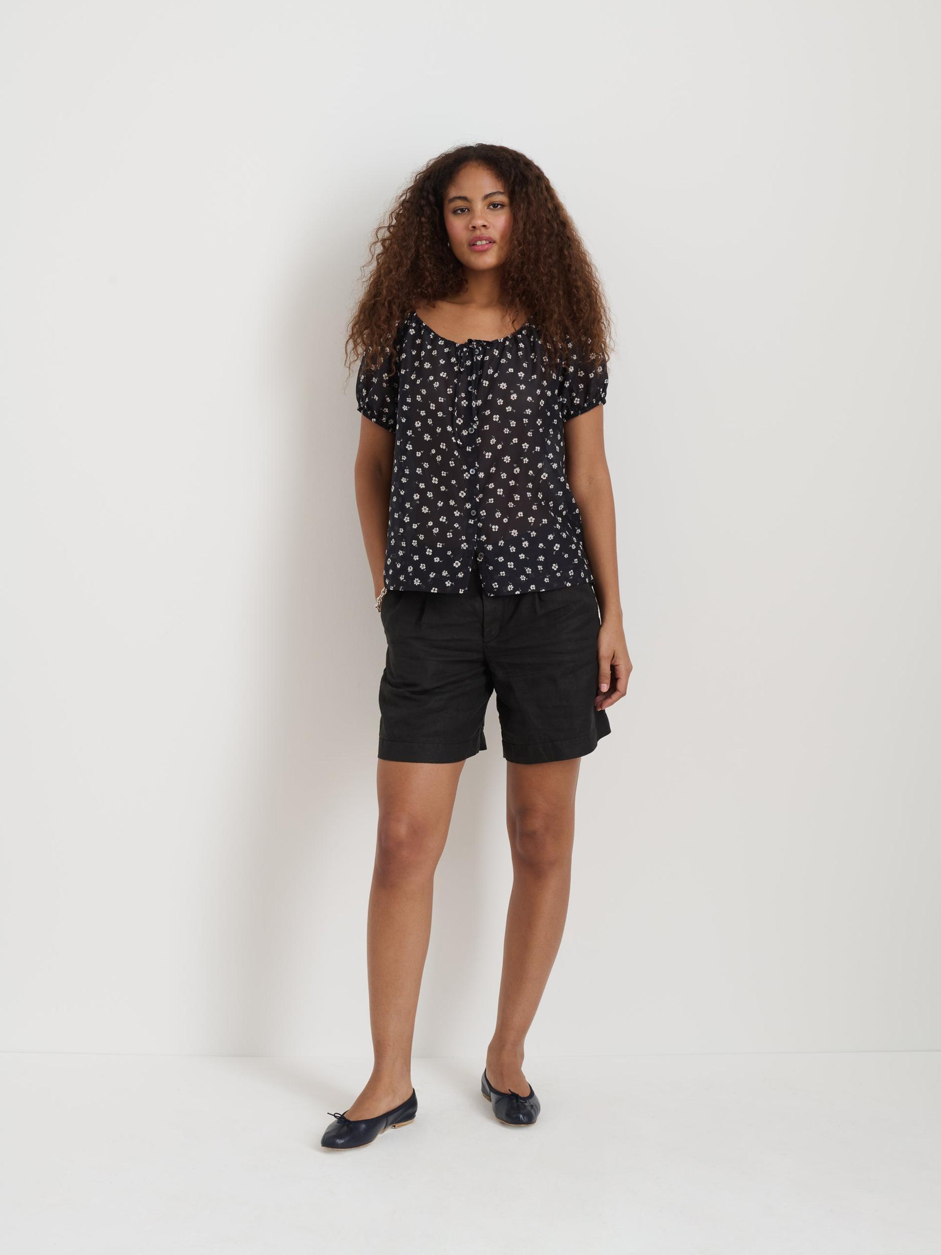 Rose Top In Floral Cotton Silk Product Image
