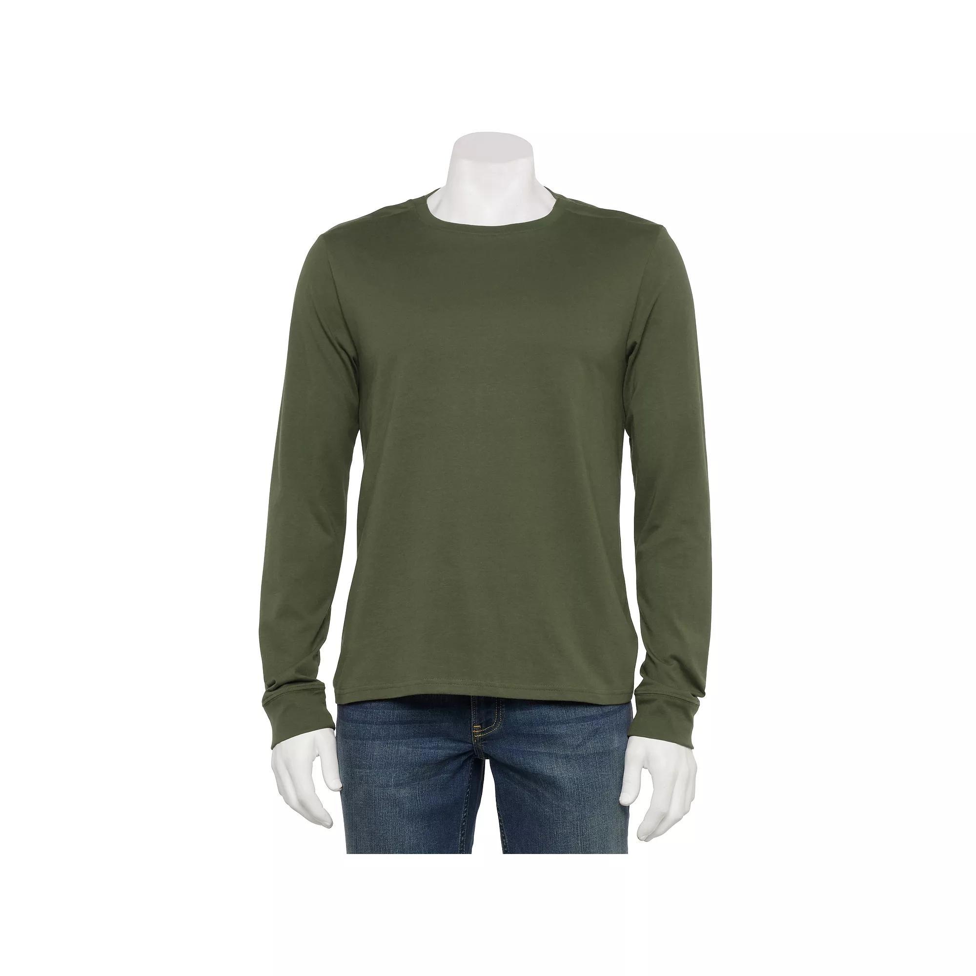 Men's Adaptive Sonoma Goods For Life® Easy Dressing Long Sleeve Crew Tee, Size: XL, White Product Image