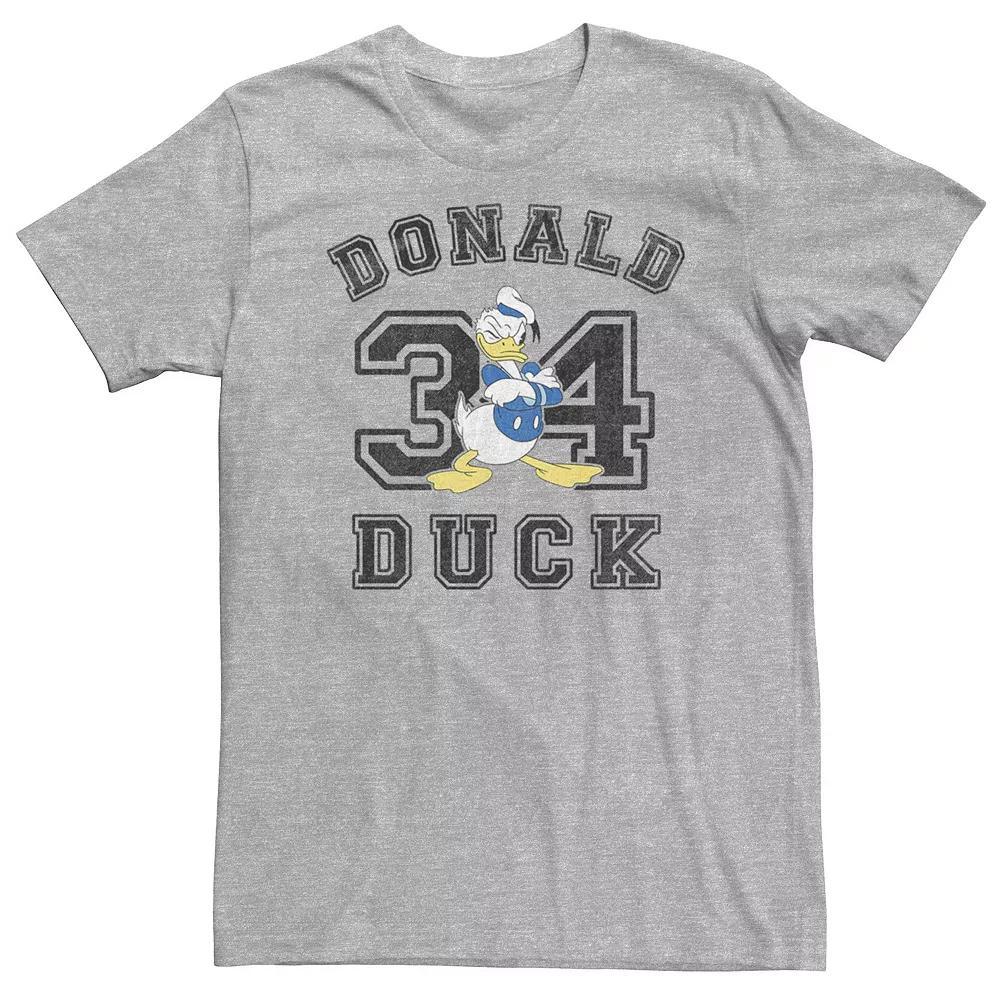Big & Tall Disney Donald Duck Varsity Text #34 Portrait Tee, Men's, Size: 4XL, Athletic Grey Product Image