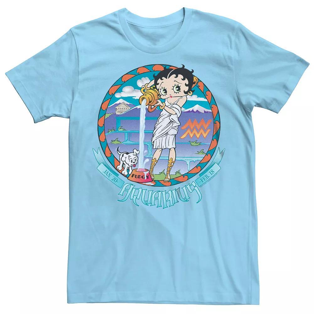 Men's Betty Boop Aquarius Horoscope Tee, Size: Large, Light Blue Product Image