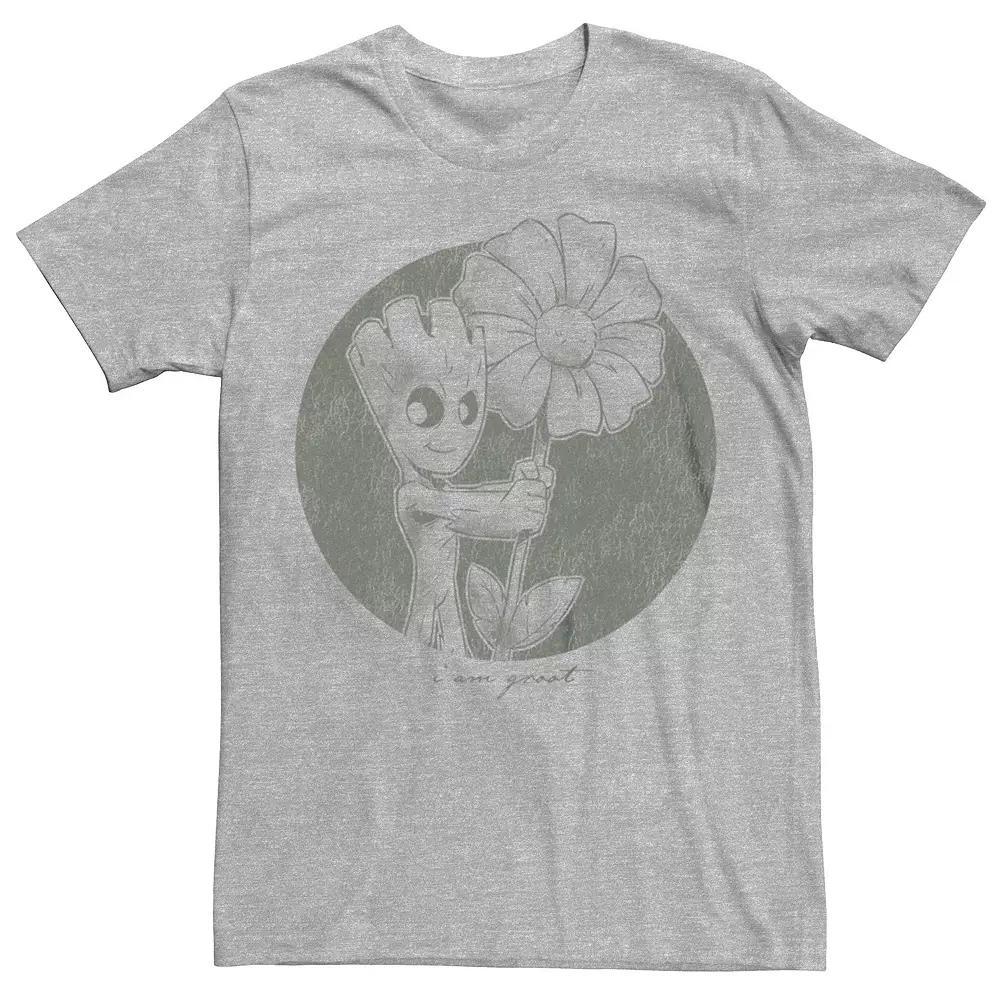 Big & Tall Marvel Guardians of the Galaxy Classic I Am Groot Graphic Tee, Men's, Size: 3XL Tall, Athletic Grey Product Image