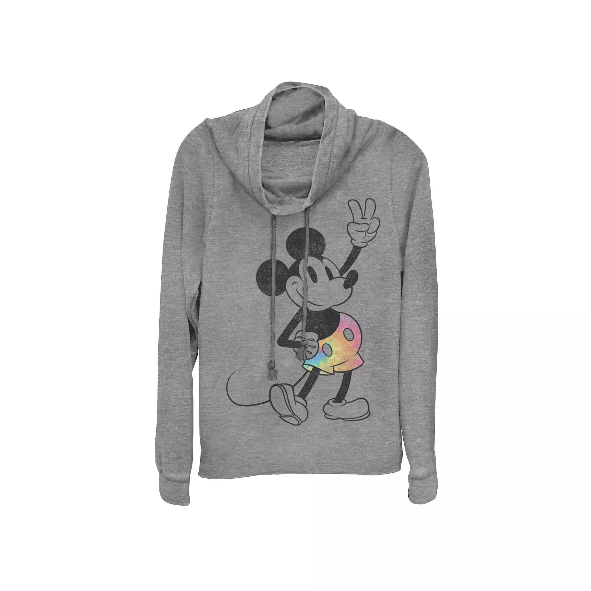 Disney Donald Duck Juniors' 1928 Legend Cowlneck Graphic Lightweight Long Sleeve, Girl's, Size: XL, Gray Grey Product Image