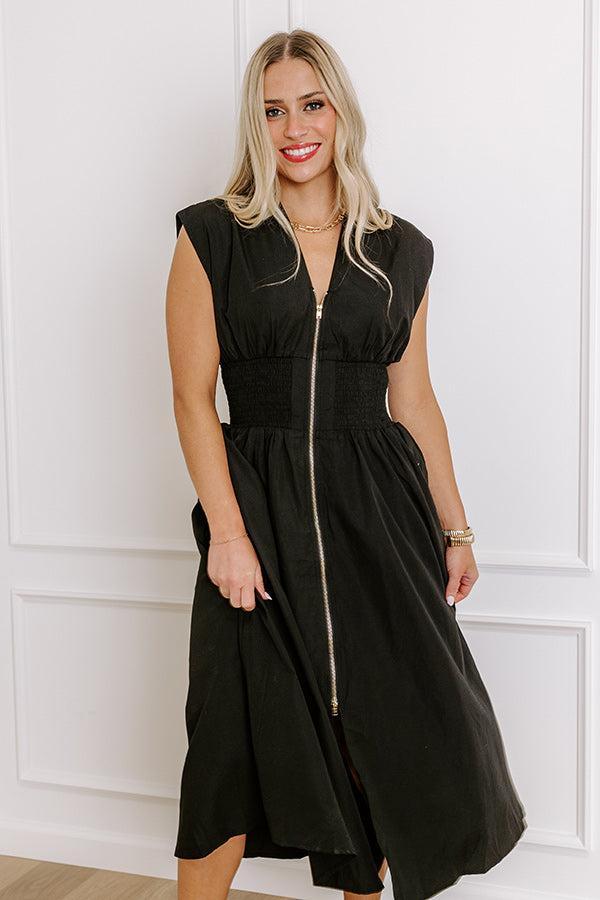 Chic Ensemble Midi Dress in Black Product Image