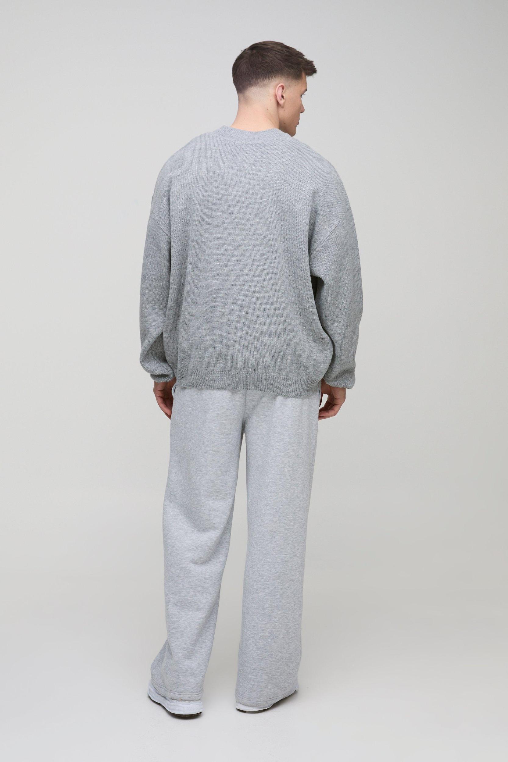 Tall Oversized Boxy V Neck Knitted Sweater | boohooMAN USA Product Image