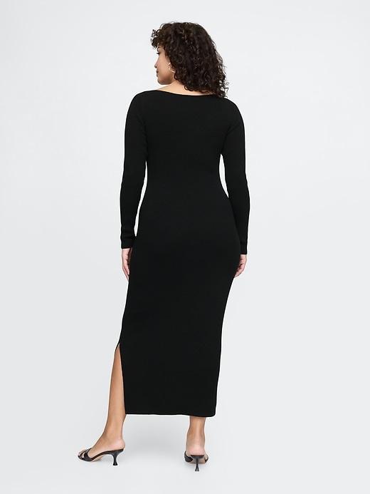 Boatneck Rib Midi Sweater Dress Product Image