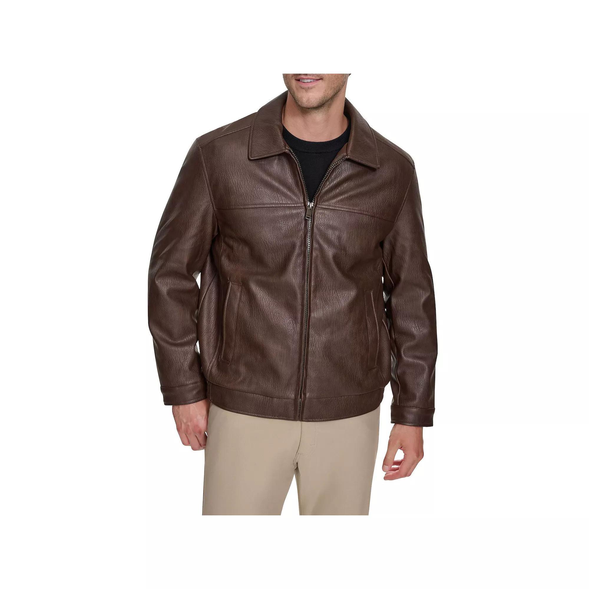 Big & Tall Dockers Faux Leather James Dean Bomber Jacket, Mens Product Image