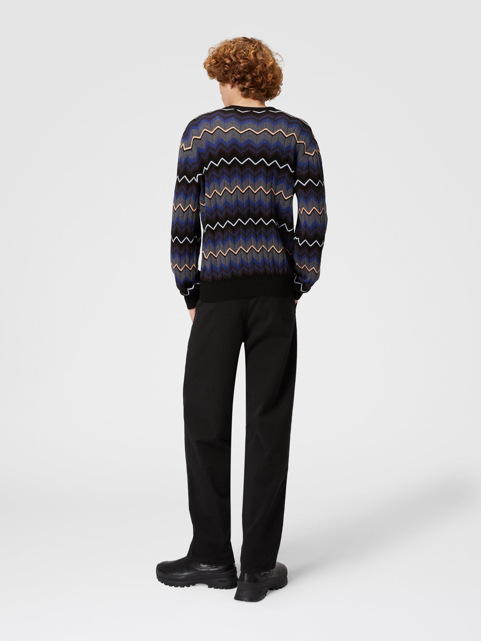 Zigzag wool and cotton crewneck pullover Product Image