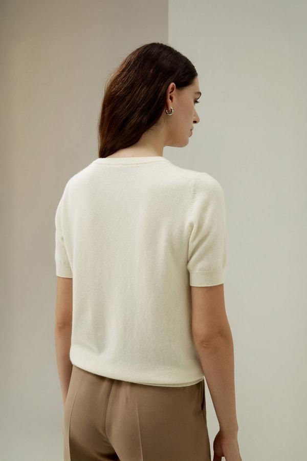 Crew Neck Basic Knit Top Product Image