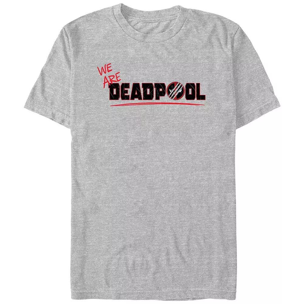 Men's Deadpool And Wolverine We Are Scratch Logo Graphic Tee, Size: Medium, Athletic Grey Product Image