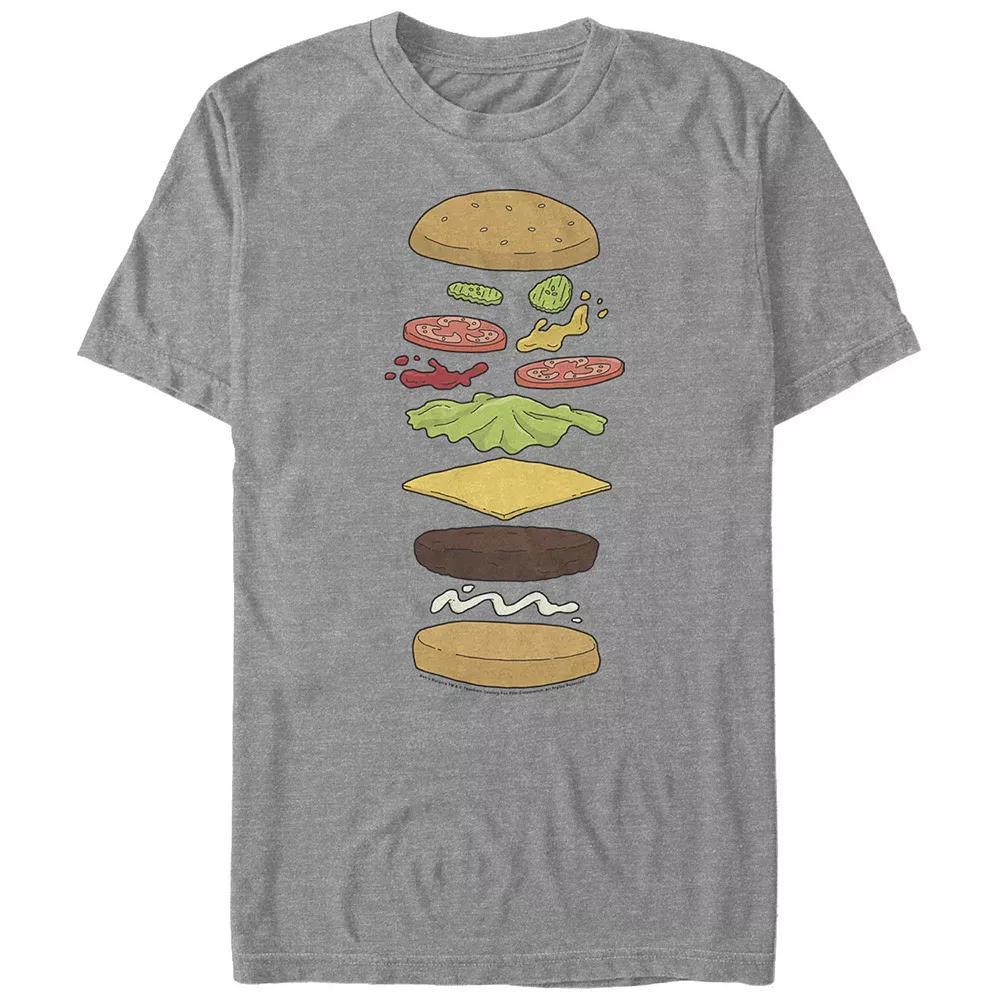 Men's Bob's Burgers Hamburger Elements Graphic Tee, Size: XL, Dark Grey Gray Product Image