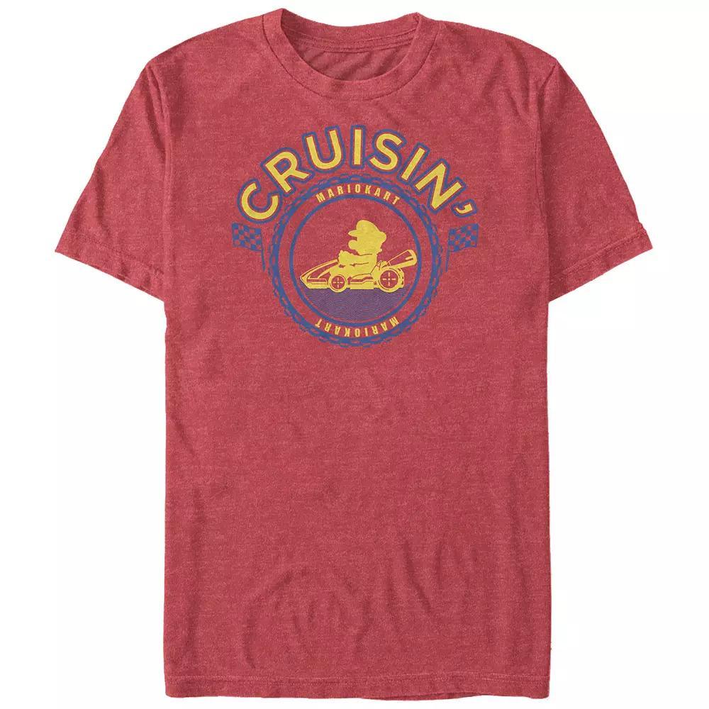 Big & Tall Mario Kart Cruisin' Stamp Graphic Tee, Men's, Size: 5XL, Red Grey Product Image