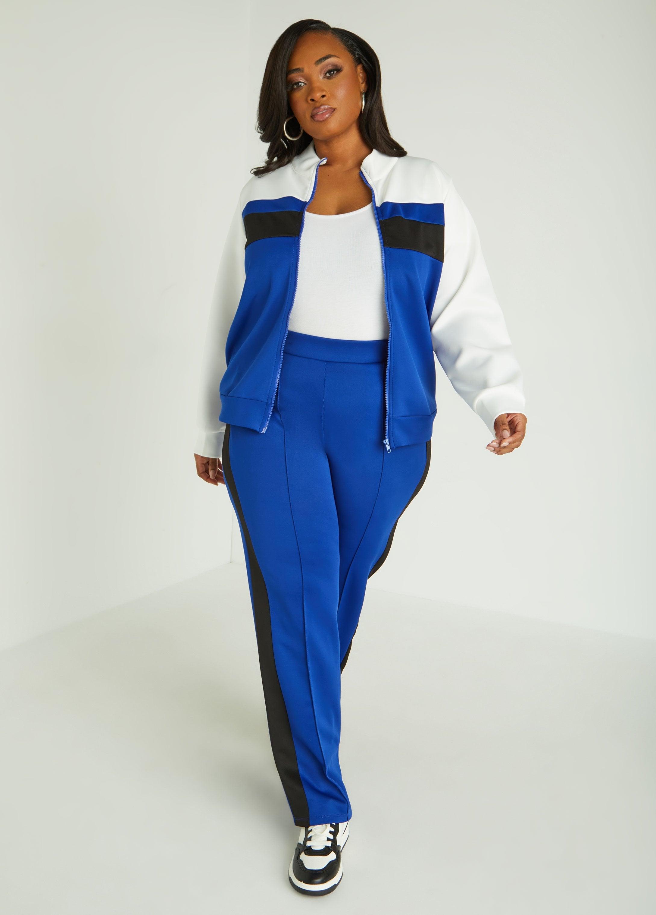 Plus Size Seamed Striped Track Pants Ashley Stewart Product Image