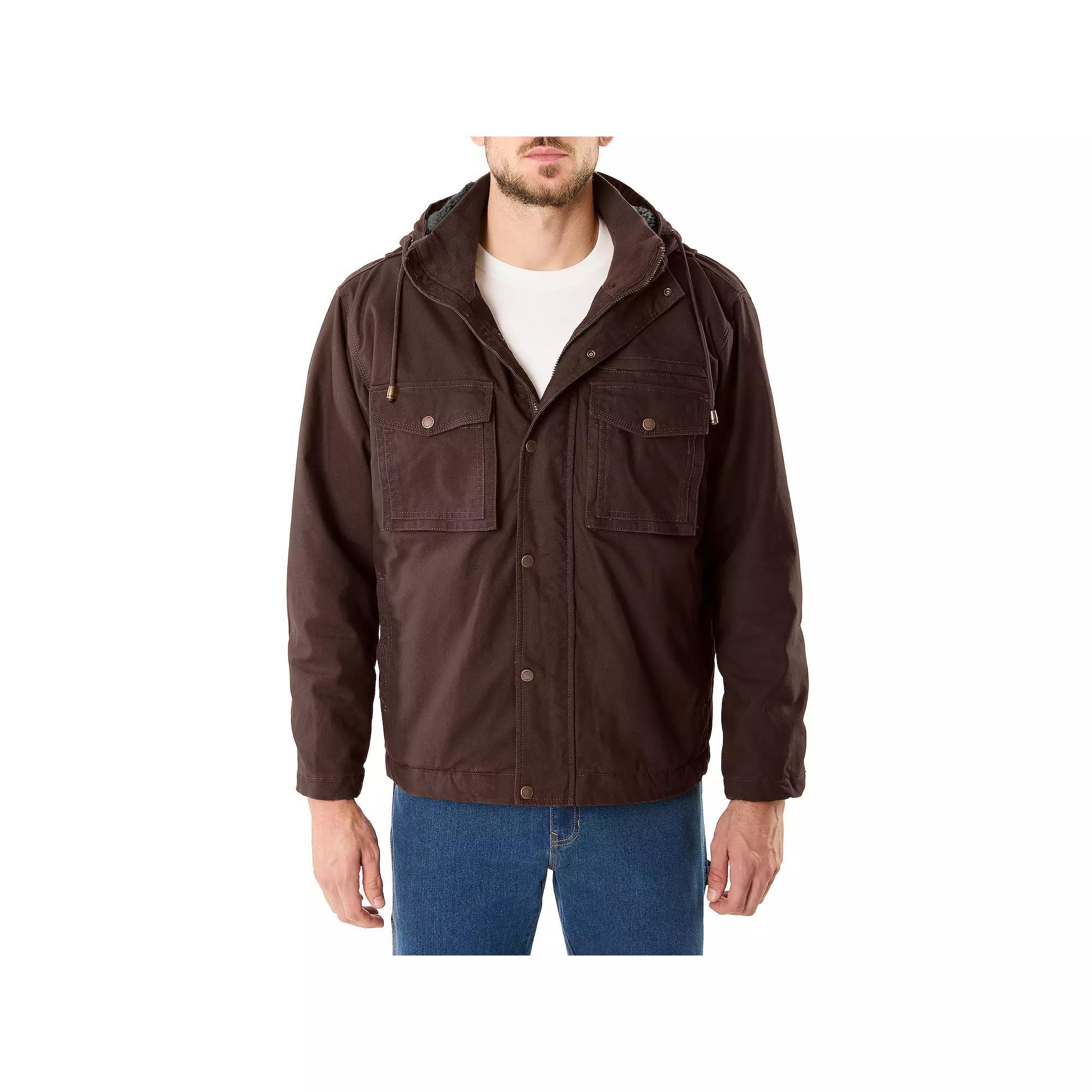 Smith's Workwear Sherpa-Lined Duck Canvas Hooded Work Jacket, Men's, Size: XXL, Brown Product Image