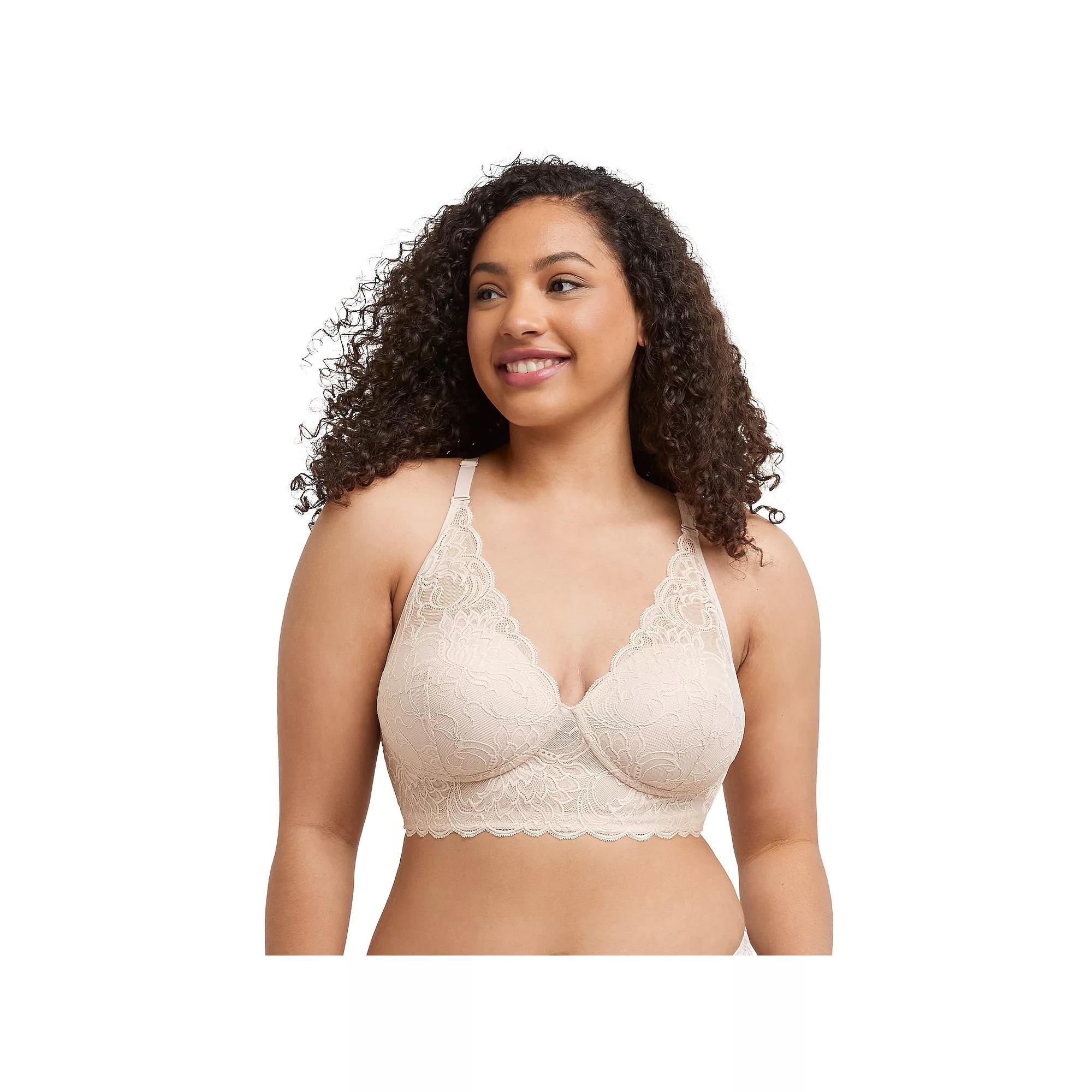 Maidenform® Lightly Lined Convertible Lace Bralette DM1188, Women's, Size: 38 C, Sandshell Bloom Product Image
