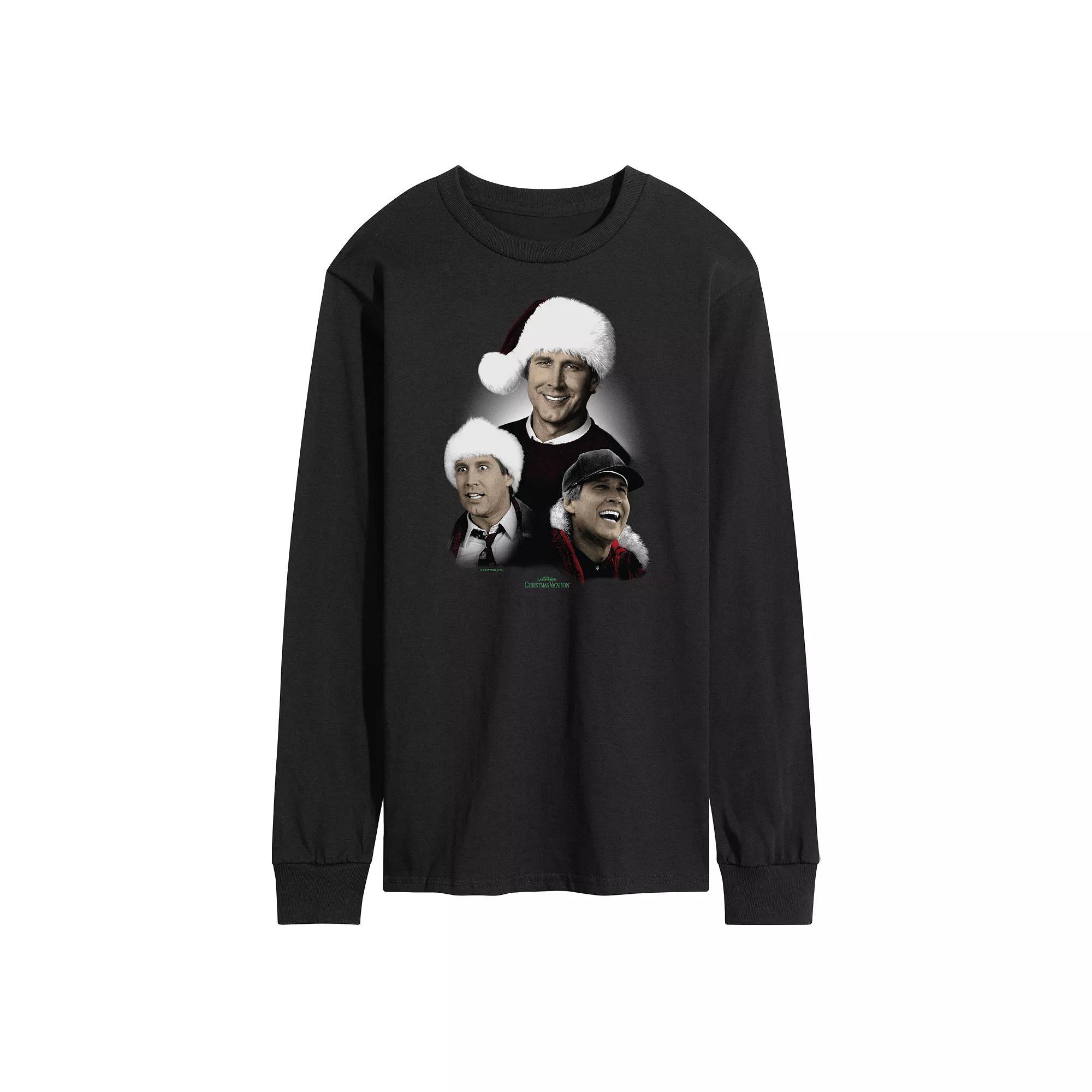Mens National Lampoons Christmas Vacation Holiday Card Long Sleeve Graphic Tee Product Image