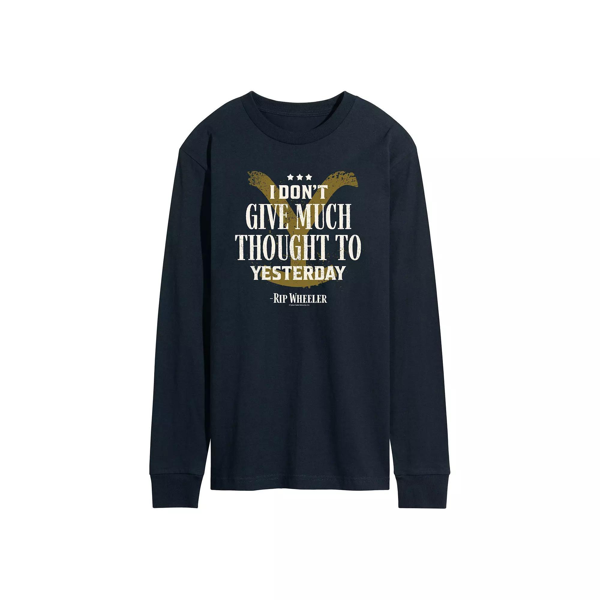 Mens Yellowstone Dont Give Much Thought Long Sleeve Graphic Tee Blue Product Image