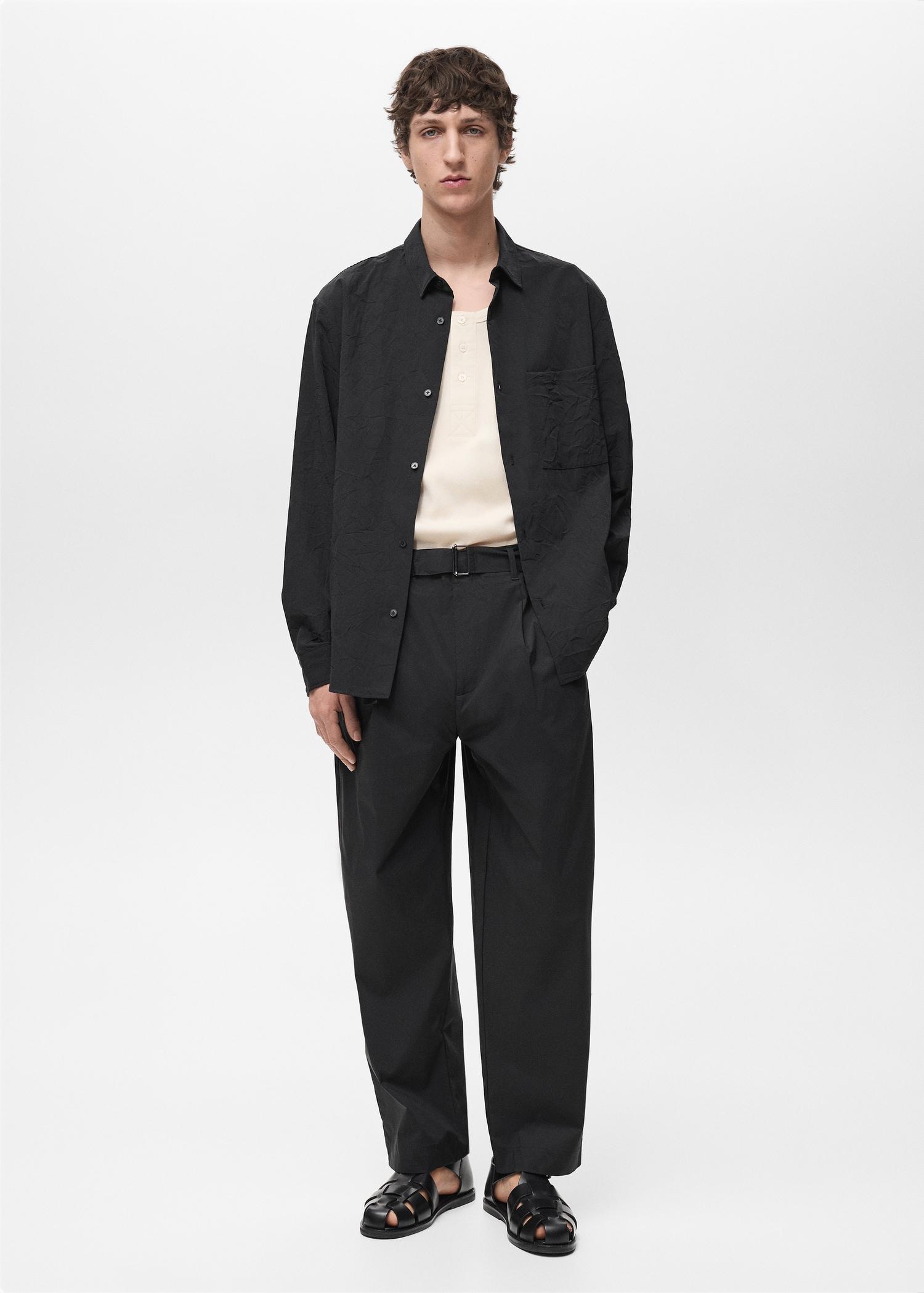 Relaxed-fit technical pants - Men | MANGO USA Product Image