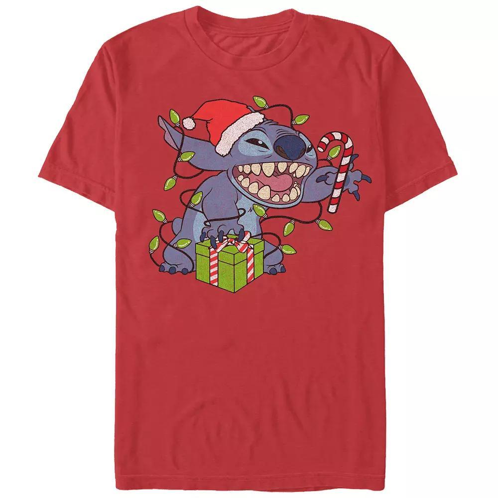 Disney's Lilo & Stitch Merry Stitchmas Men's Graphic Tee, Size: XL, Red Product Image