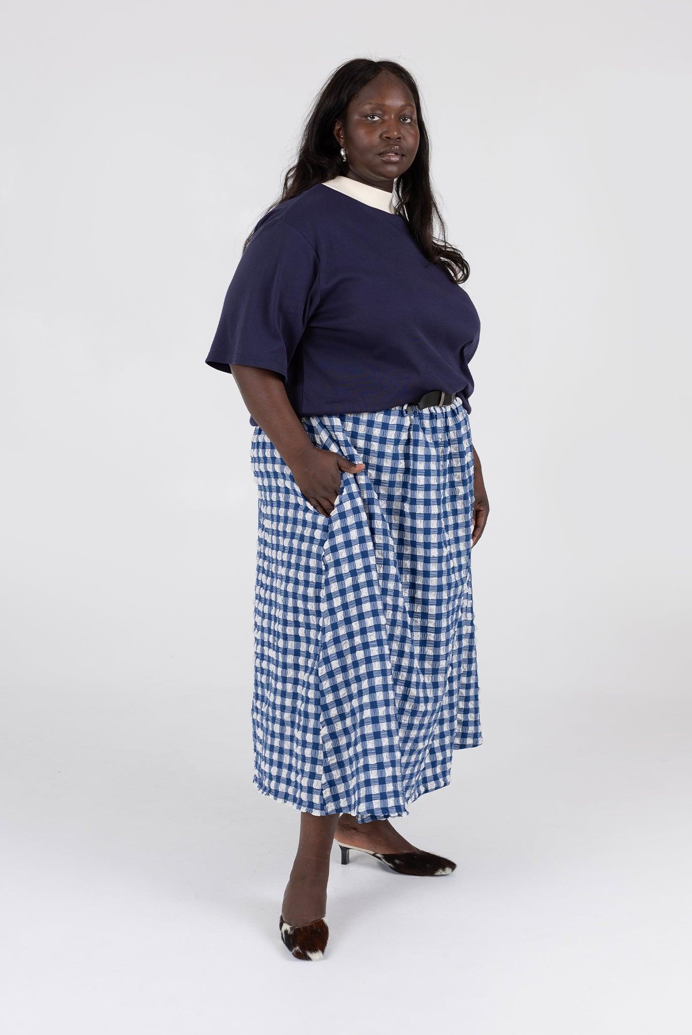 Saturday Skirt - Navy Check Product Image